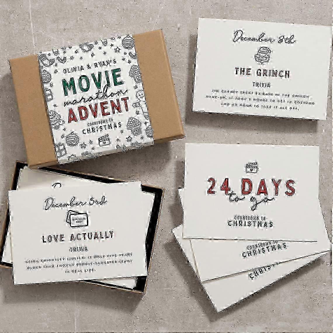 24-teilige Weihnachts-Adventskarte, Weihnachts-Adventskalender 2025, Weihnachts-Countdown-Kalender