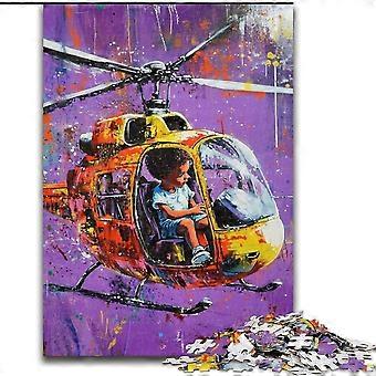 Puzzle dla nastolatków, prezenty, puzzle dla nastolatków z helikopterem, żywe i niepowtarzalne wzornictwo, relaksujące i wymagające doświadczenie układania puzzli - PT 3620