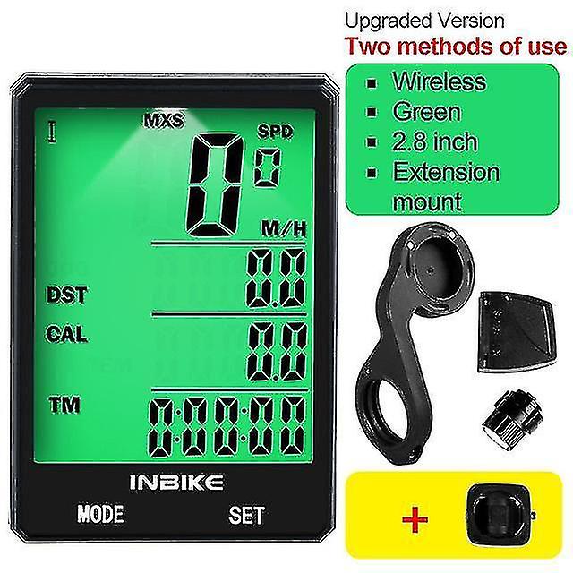 Bicycle Computers 2.8 Inch Bicycle Computer Wireless Bike Computer Light Headlight Set Rainproof Speedometer Odometer