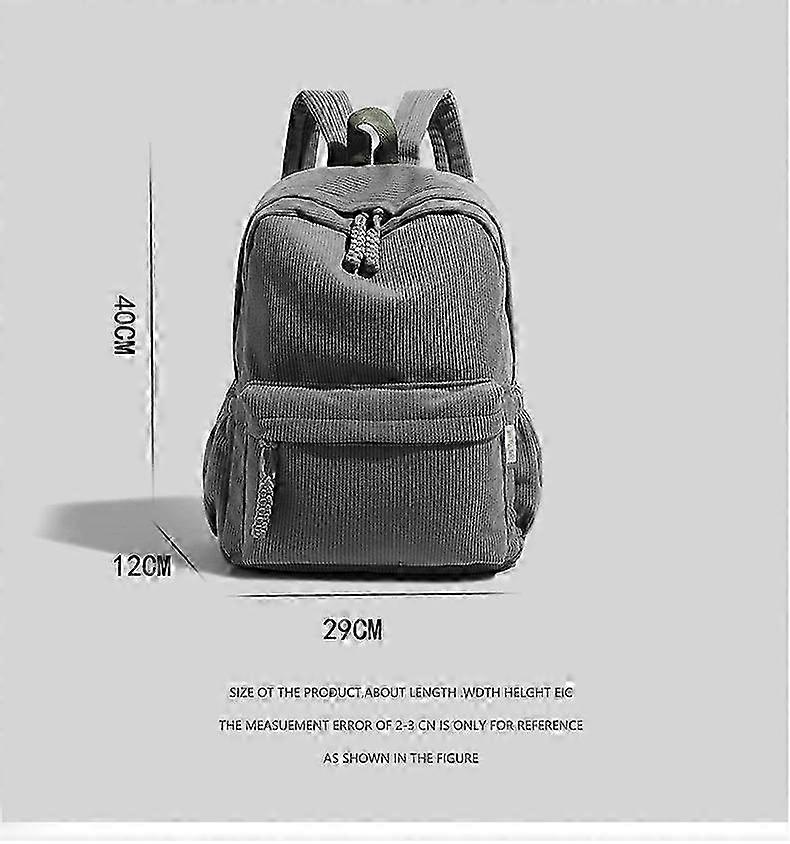 Casual Backpack Corduroy Backpack  Versatile Backpack  White