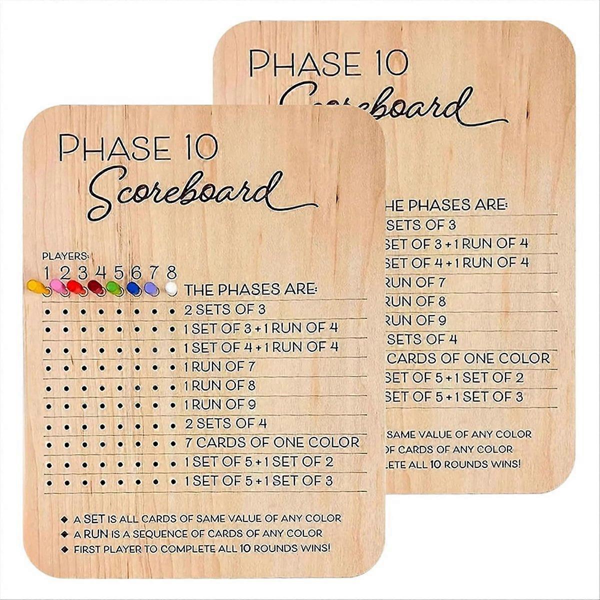 Phase 10 Score Board, Round Tracker for Phase 10 Card Game