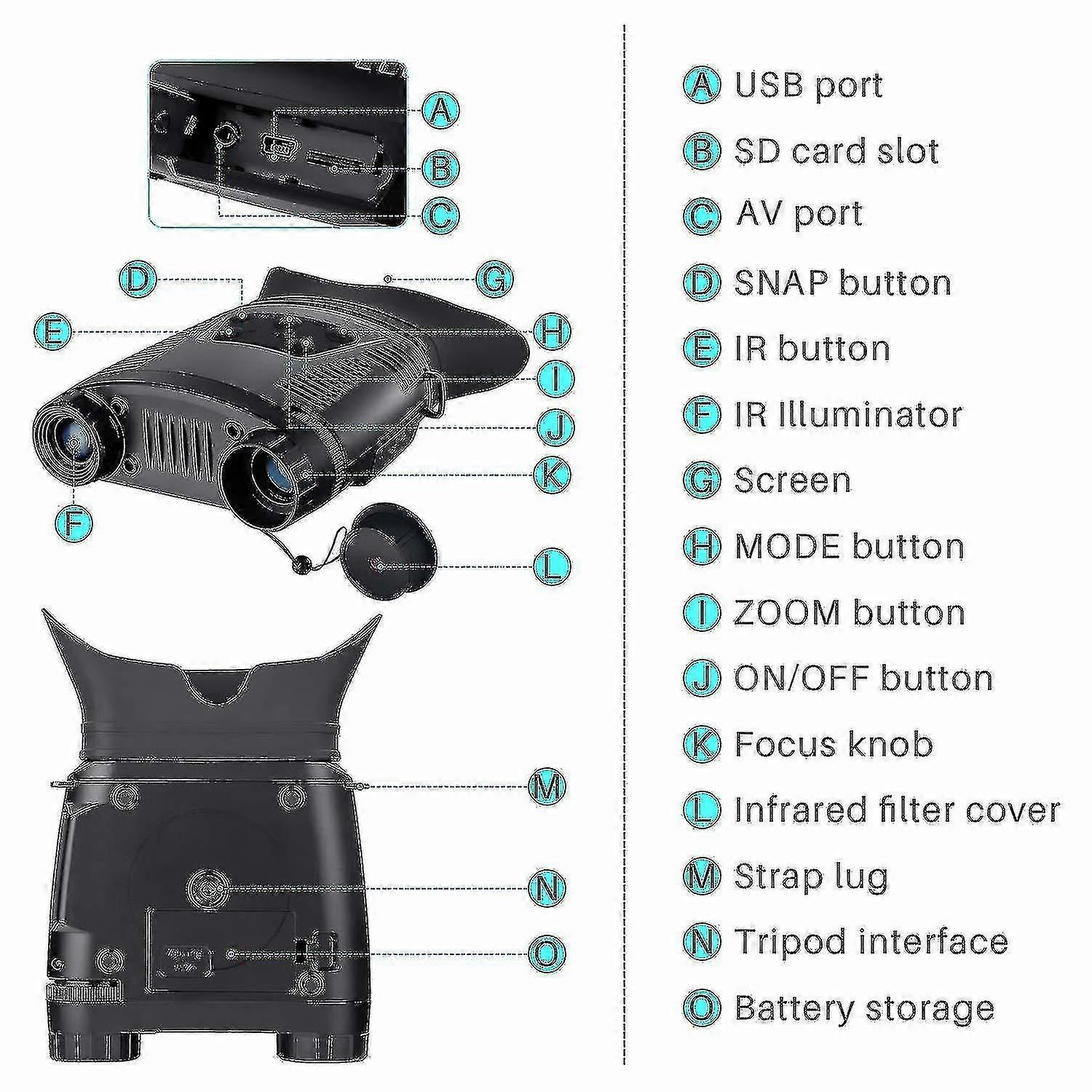 ナイトビジョン双眼鏡 - 軽量の手は写真やビデオを撮ることができます