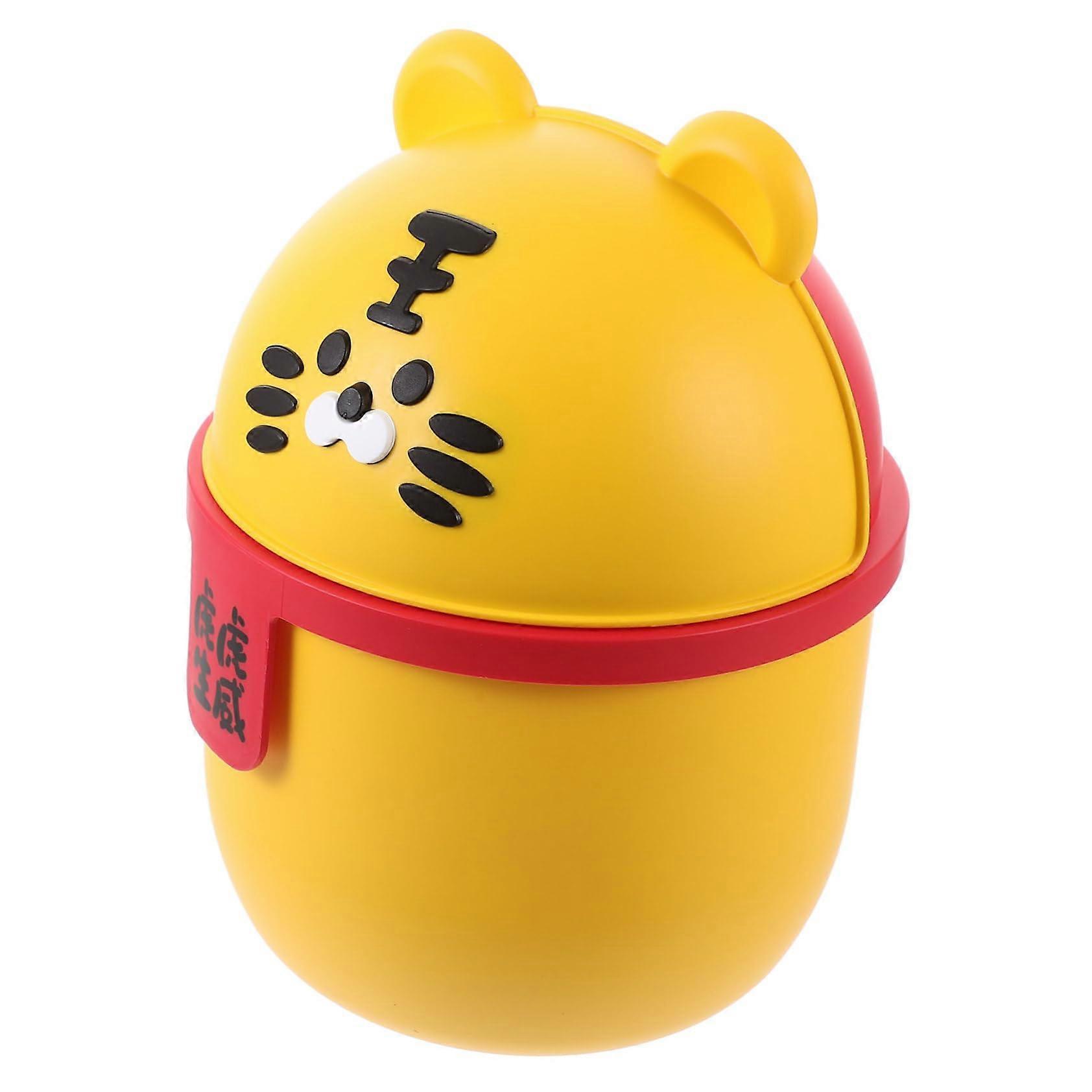 Desk Trash Can Small Desktop Wastebasket Lightweight Portable Decorative For Home Office Storage