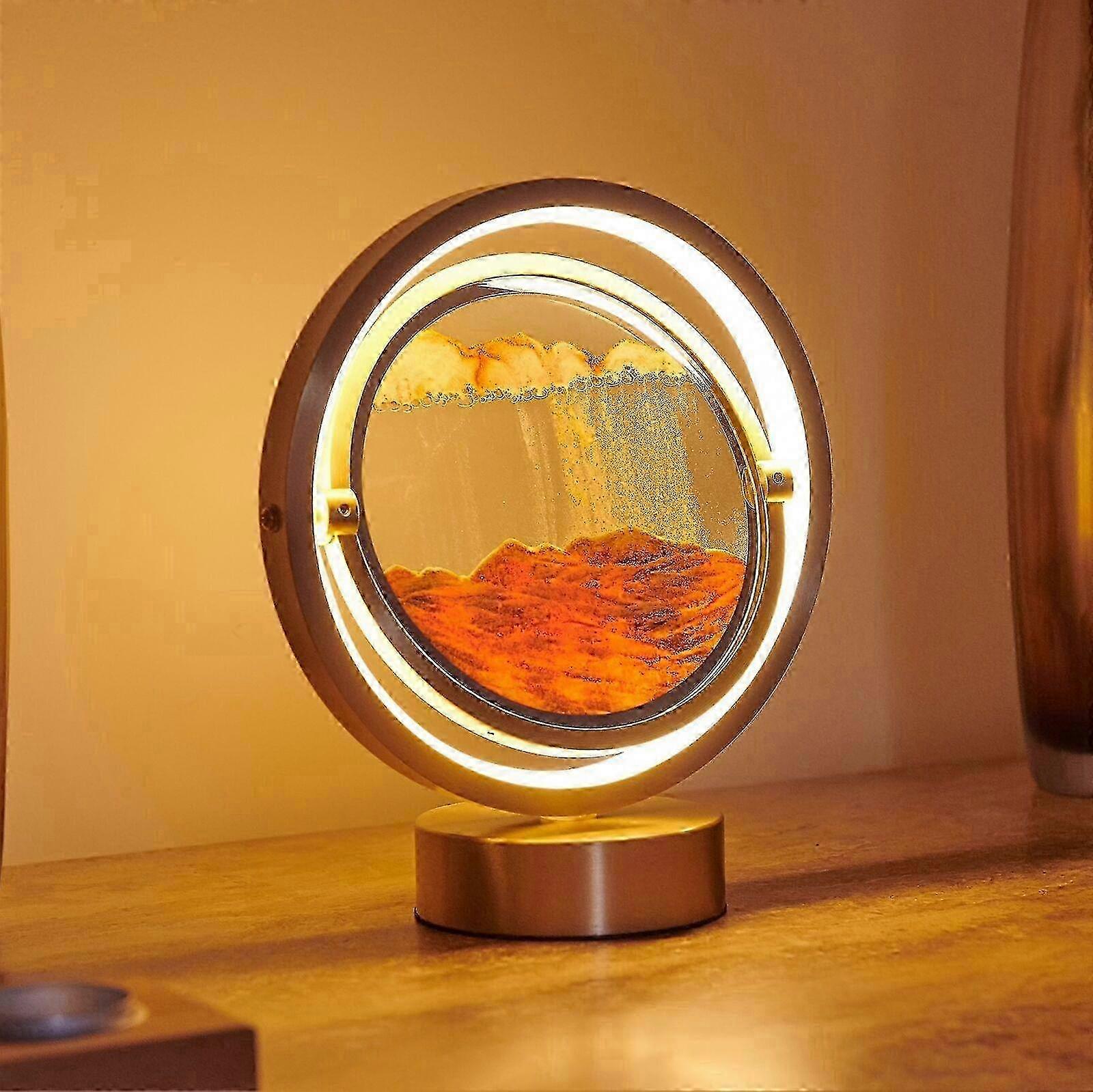 2023 New Auraglow LED Sandscape Table Desktop Touch Lamp Moving Sand Art Mood Night Light