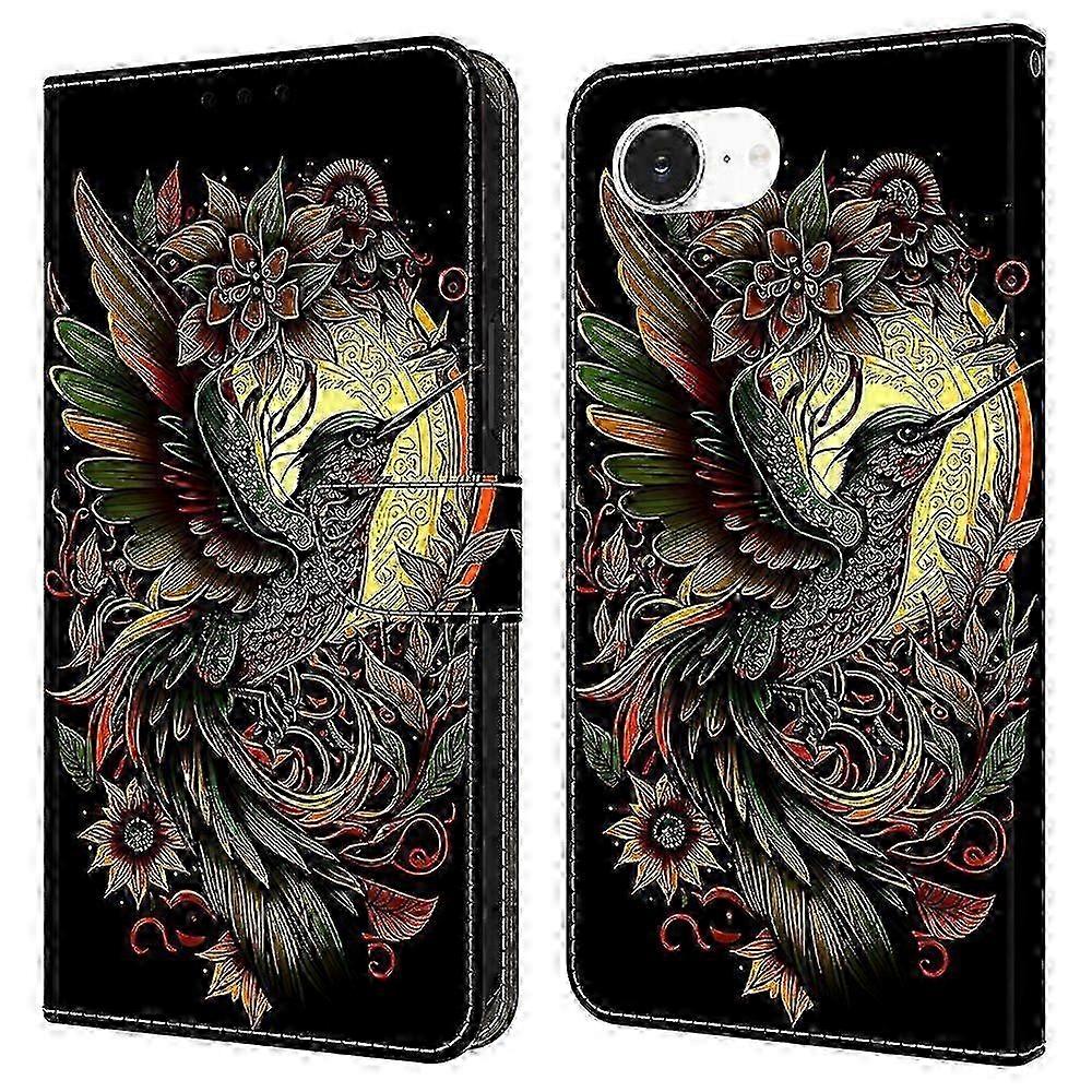 16e Leather Wallet Case with Pattern Printing, Flip Cover & Stand Function