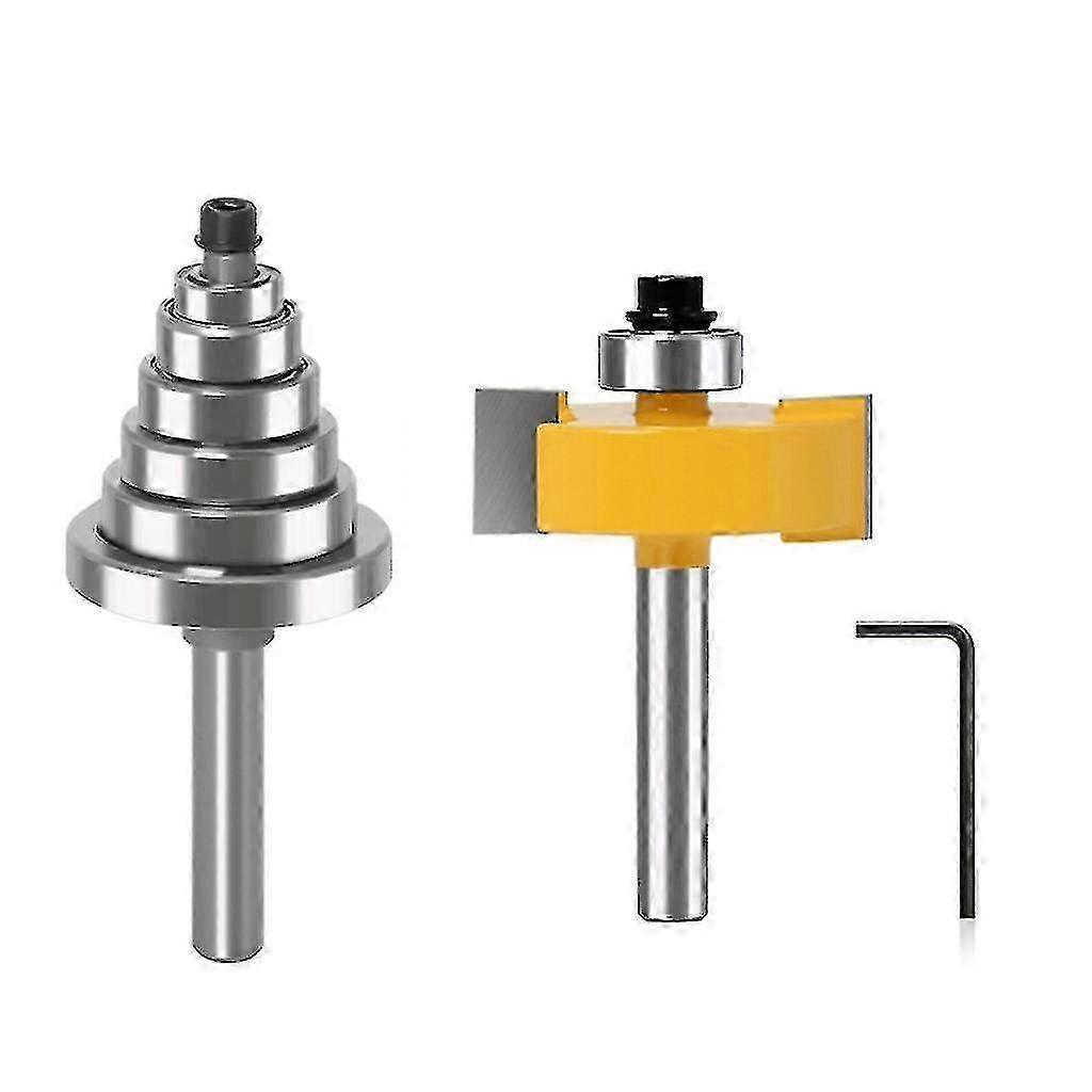 2025 Rabbet Router Bit avec 6 roulements pour Door Drill Bit 45# Corps en acier au carbone