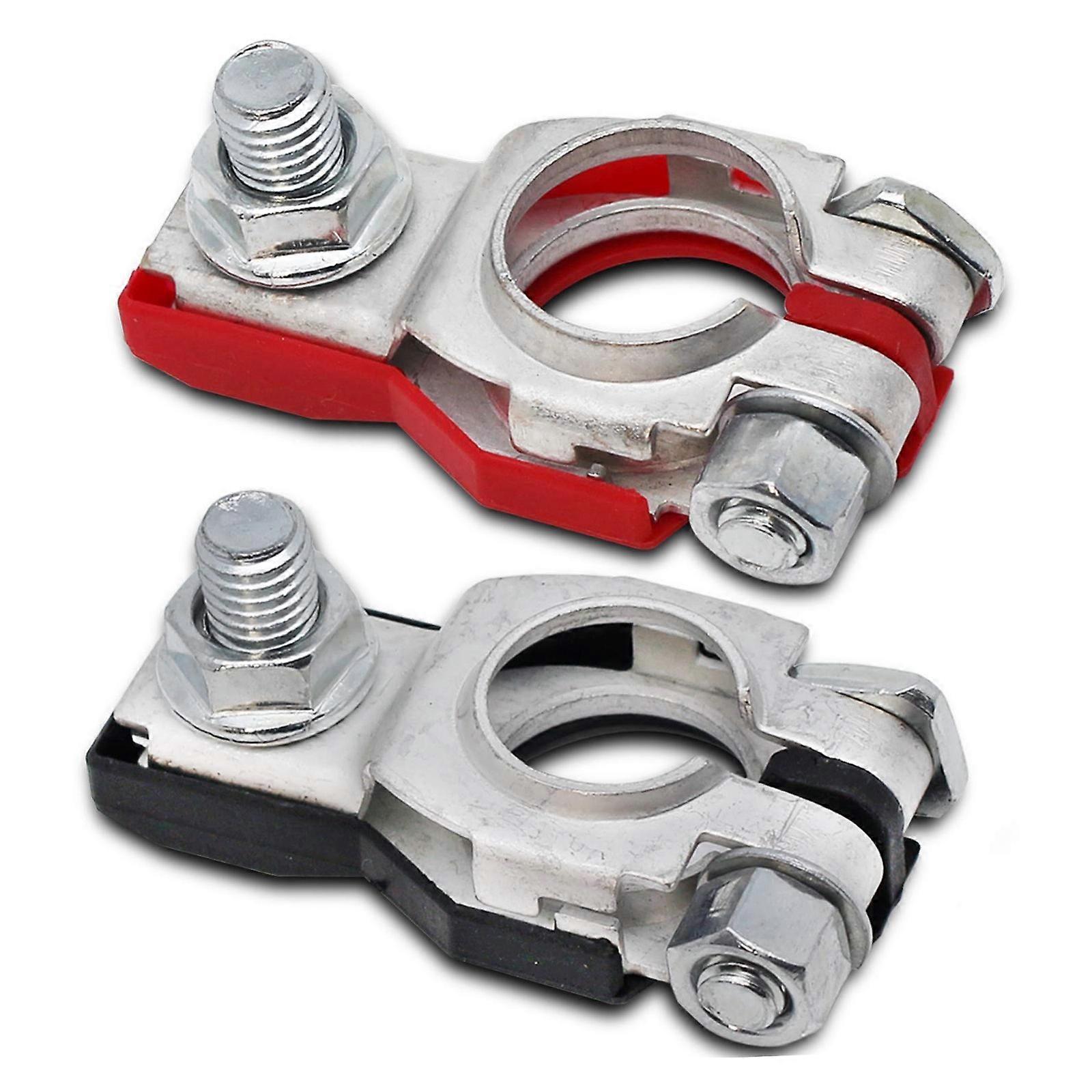 2Pcs Car Battery Terminal Clamp Connectors Positive Negative Release Disconnect