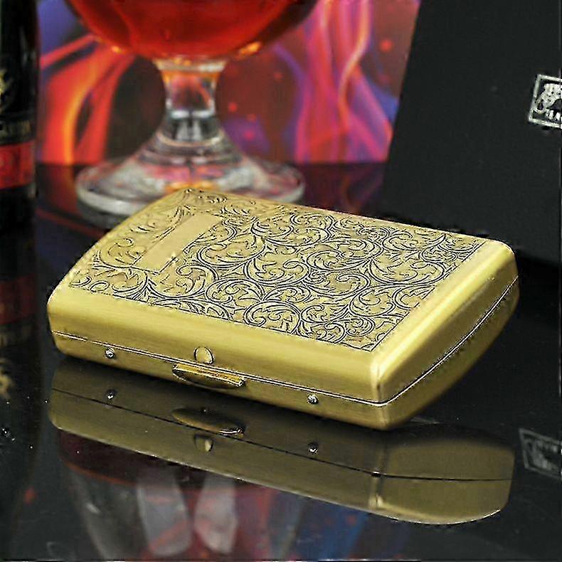 Genuine Suncha Cigarette Case - Qinggu Tangcao Collection, 12 Pcs Pure Copper Etching, Double-Sided & Ultra-Thin Design
