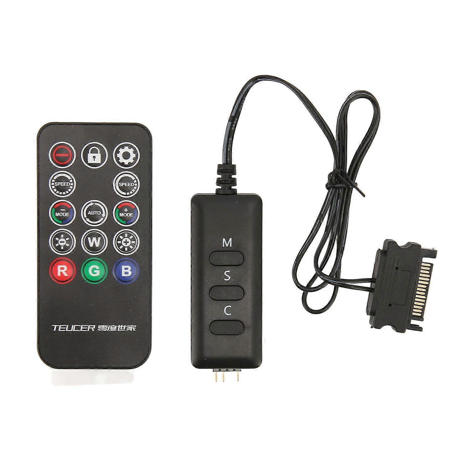 ARGB Wireless Controller 5V 3PIN SATA Power Supply Adjustable ARGB PC Fans Controller Remote Control