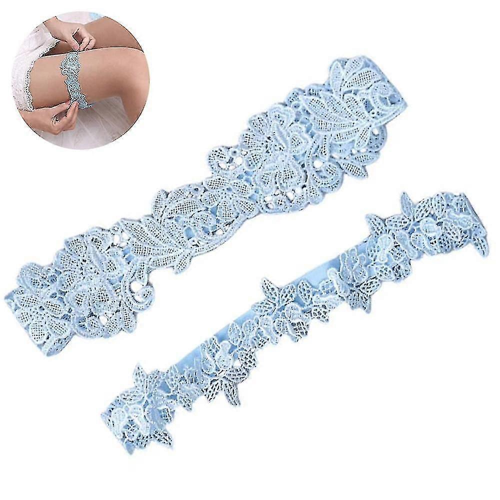 2 τεμ Γάμος Garter Set Δαντέλα Garter Belt Sexy Λουλούδι Garters γ