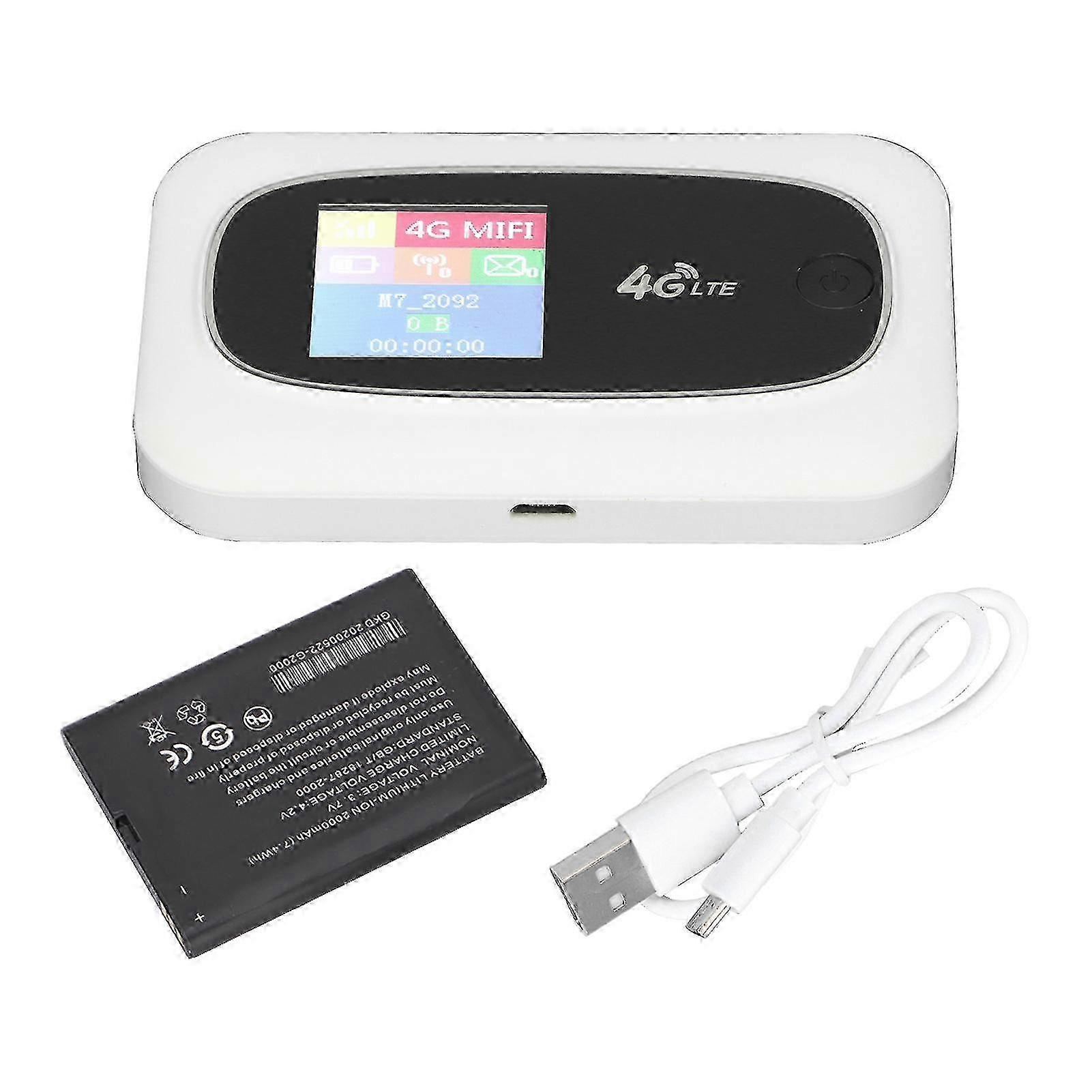 4G WiFi Hotspot Travel Router LED Display Screen Wireless Router with SIM Card Slot for Smartphone LaptopWhite