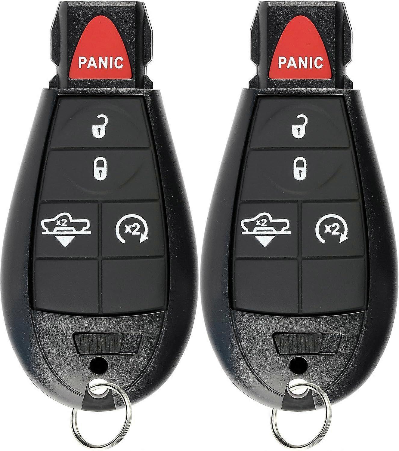 KeylessOption Keyless Entry Fernbedienung Autoschlüssel Alarm für Ram 1500 2500 3500 Luftfederung, GQ4-53T (2er-Pack)