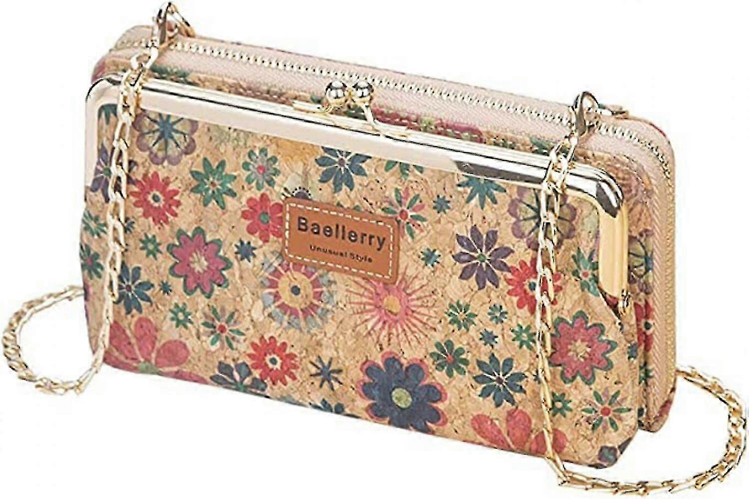 女性のためのコルクレザーウォレット、環境に優しく、ビーガン