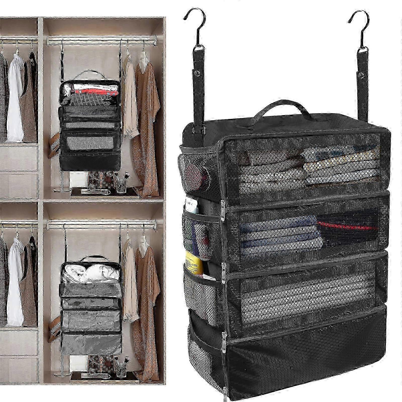 Foldable Travel Clothes Storage Bag Unique Foldable Clothing Storage Bag With Multiple Sections For Neat Arrangement Gray
