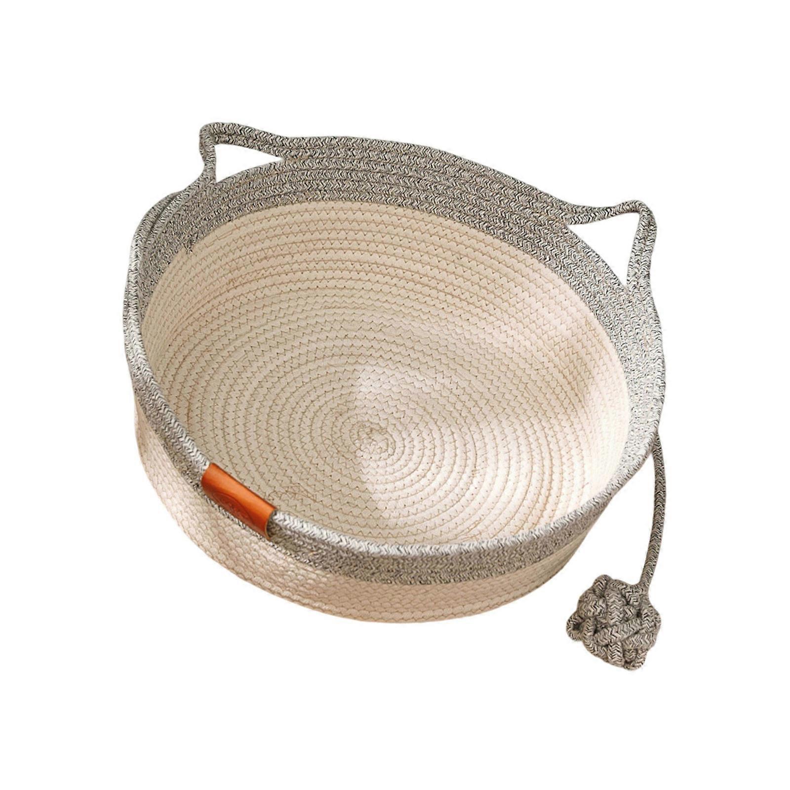 Cats Scratch Basket Nest Woven Bed for Kittens Dog Mat Nest Cartoon Kittens Nest Multiple Color  Gray