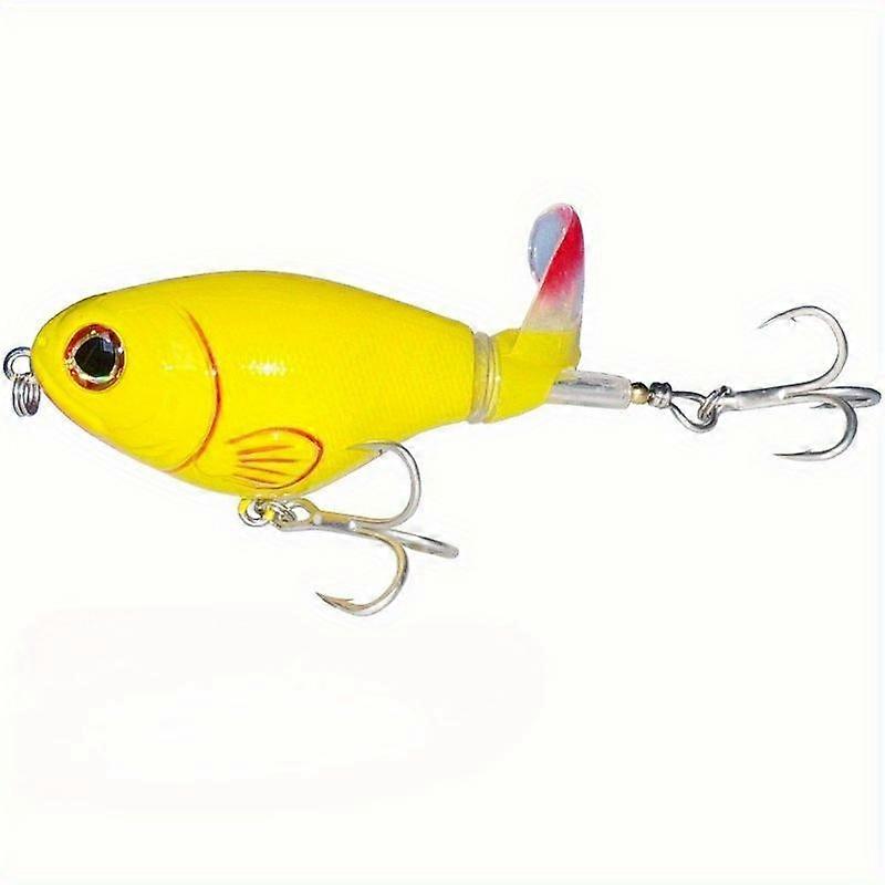 Multi-Species Topwater Fishing Lures Set - High-Index Plastic, Floating Propeller Tail Teasers, and Durable Hooks for Catching Bass, Salmon,