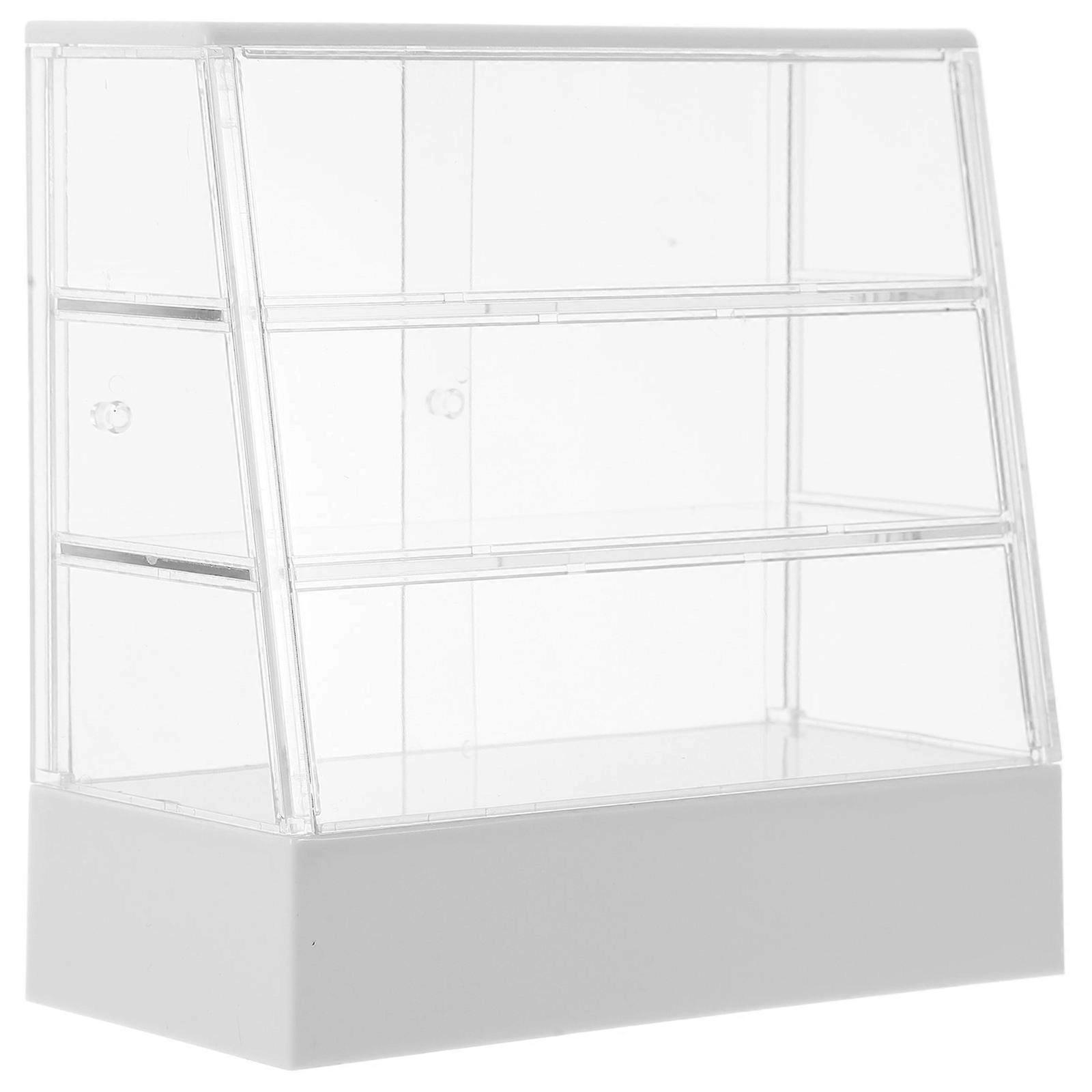 Rectangular Miniature Bakery Cabinet Model For Indoor Play With Simple Yet Elegant Appearance In White 1Pcs