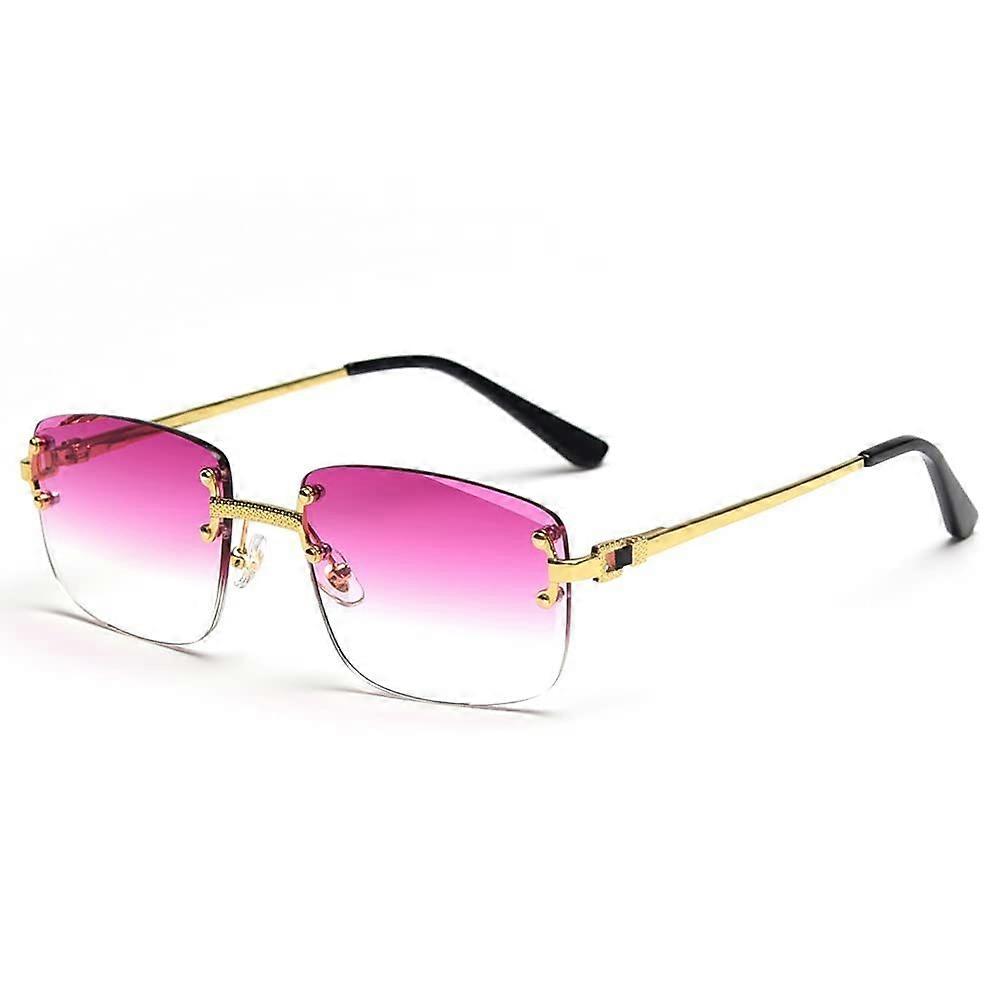 Frameless Sunglasses Square Gradient Frameless Glasses Retro Glasses - Gradient Fuchsia