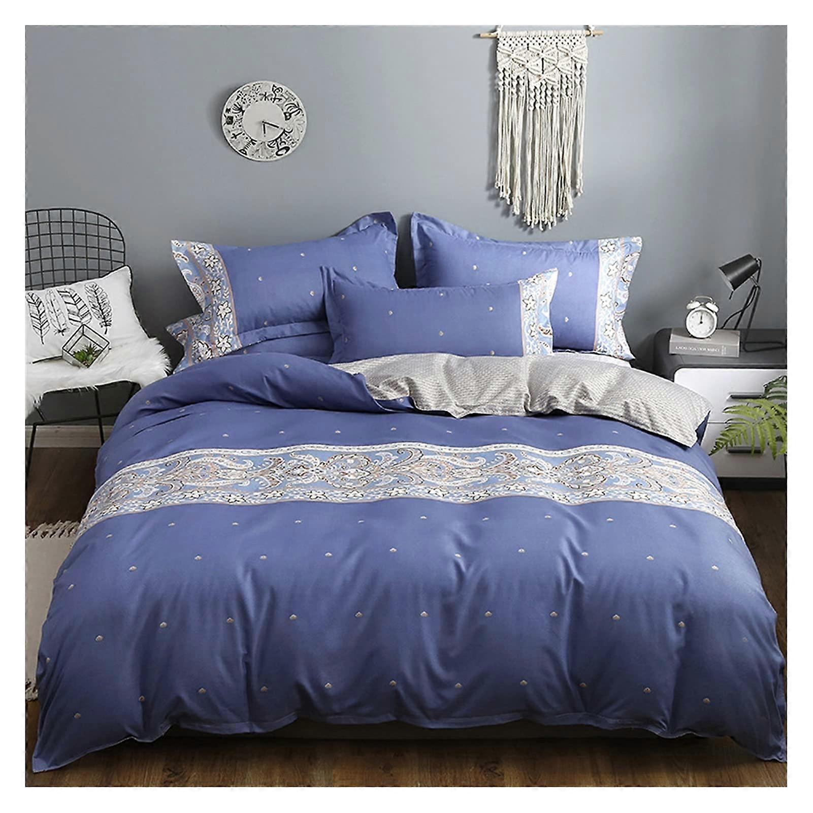 Pure Cotton Bedding Set 4pcs with Soft Sheets and Pillowcases for 1.5m1.8m Beds