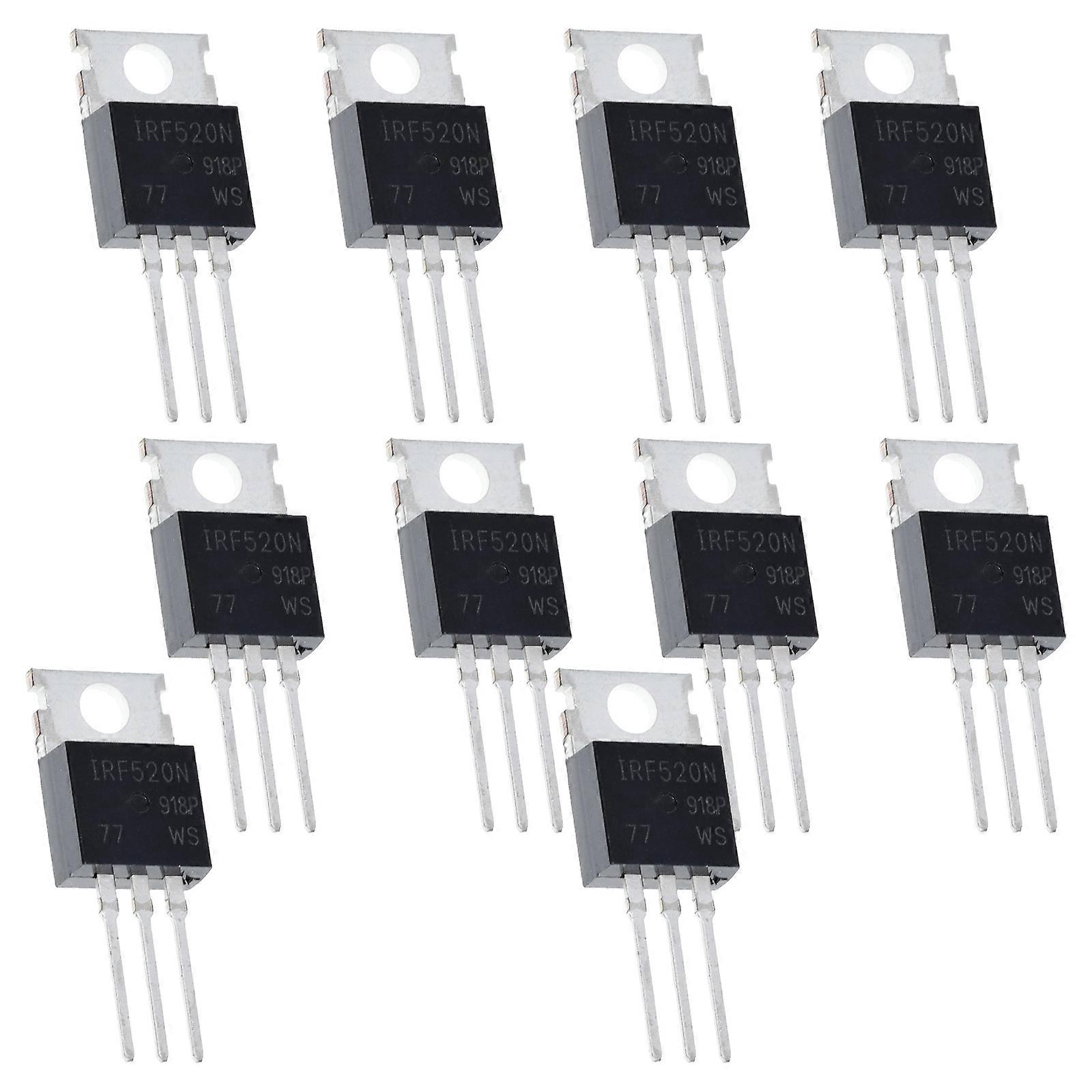 10Pcs 33Amp 100V IRF540N MOSFET Transistors N-Channel Power Transistors for Power Amplifiers High Pressure Resistant Multicolor