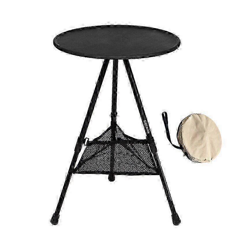 Telescopic Folding Round Table Three-legged Dining Table Portable Aluminum Alloy