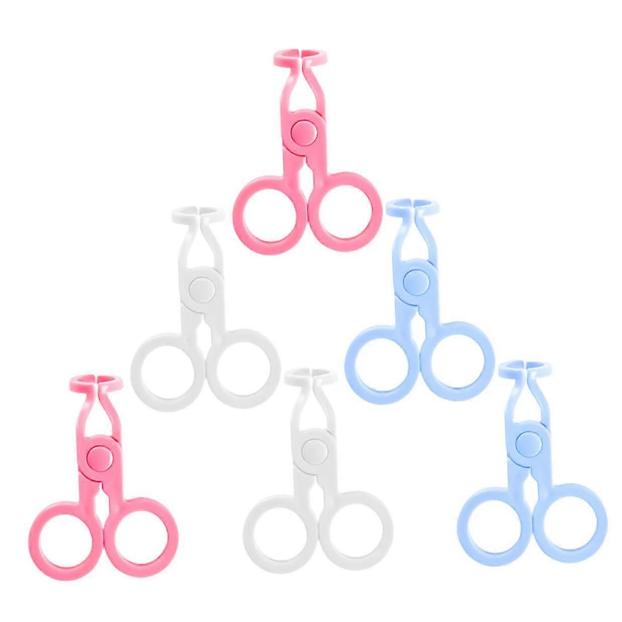 Contact Lens Remover and Insertion Tool Set with Eyelid Opener Tweezers, 6pcs Portable White Pink Blue