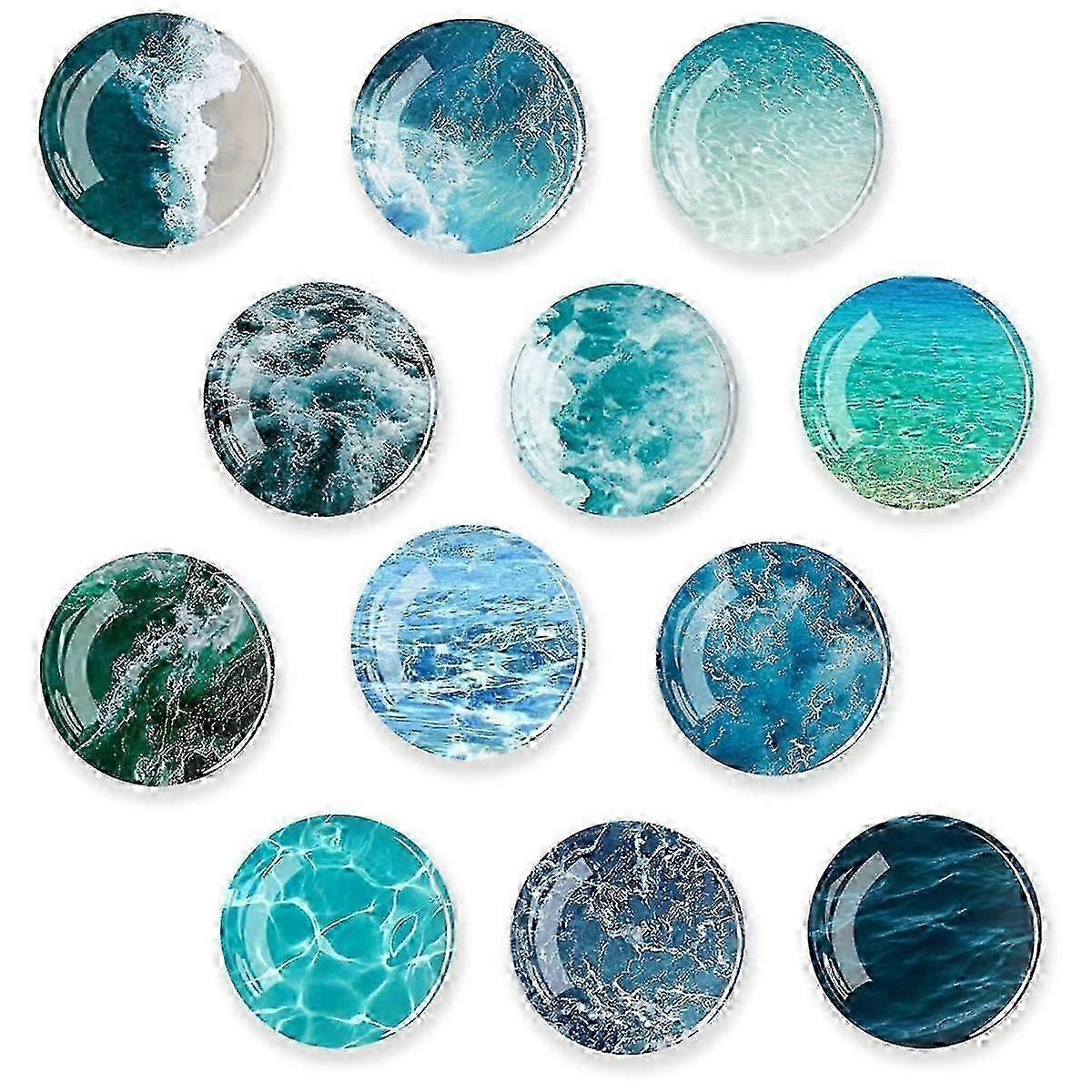 f 12-Pack Waves Fridge Magnets, for Whiteboards, Refrigerators