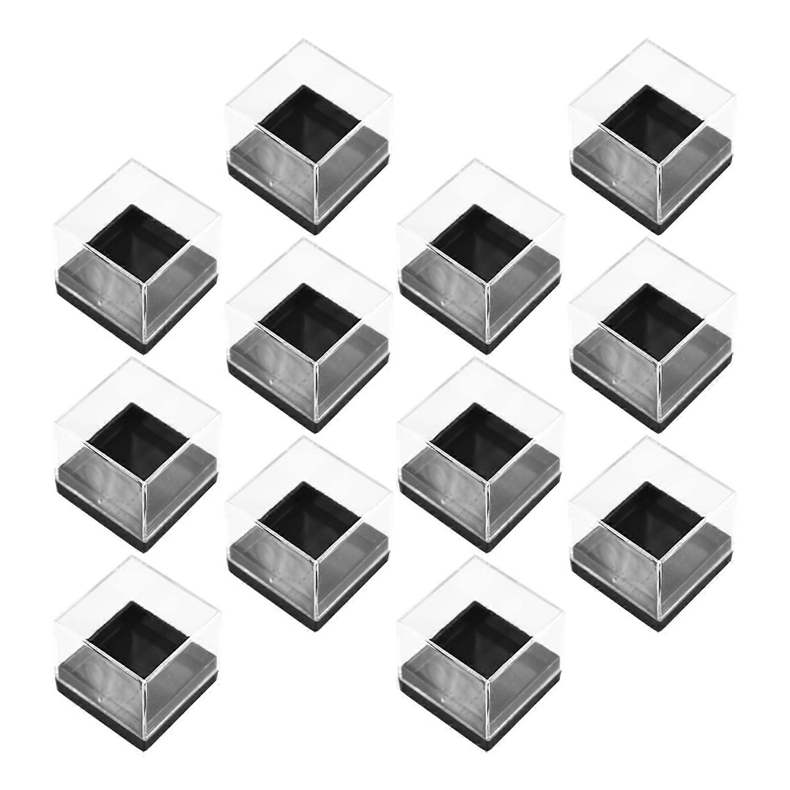 12pcs Cube Mineral Specimen Storage Cases Square Sample Display Boxes