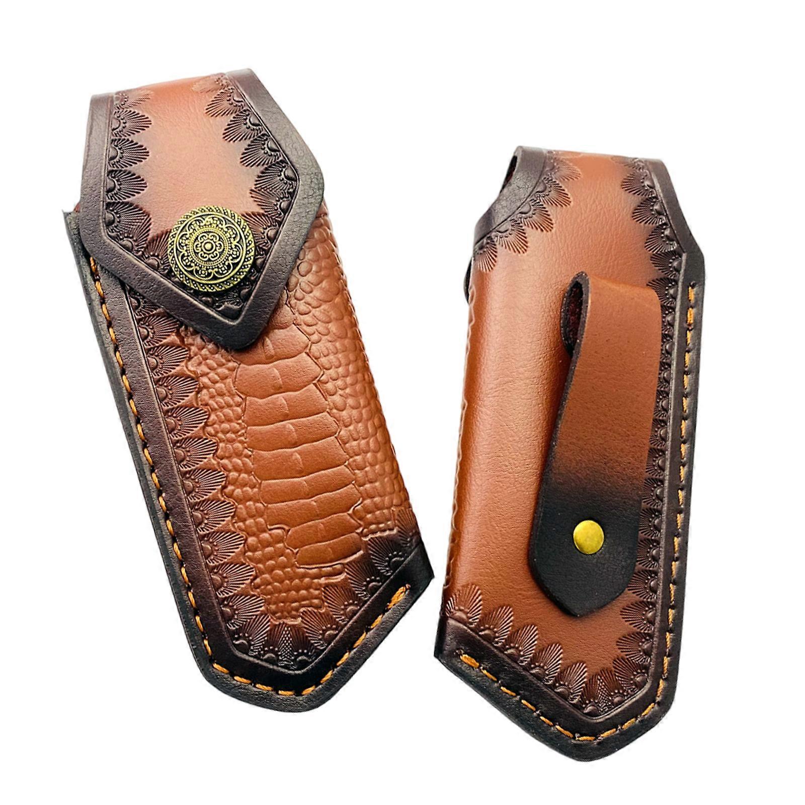 Foldable Knife Holsters Convenient Leather Storage Bag for Small Item Practical and Elegant Knives Organization Sheath Multicolor