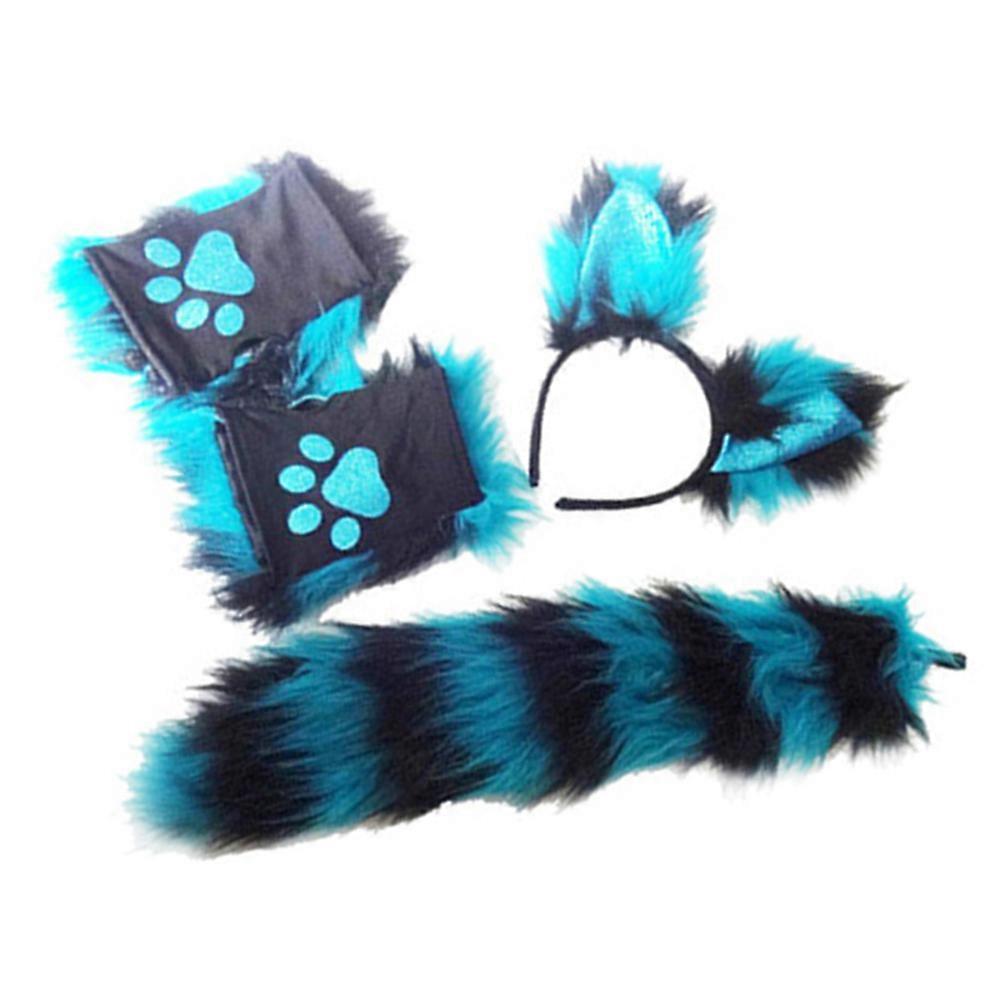 Fox Gloves Tail Kit Plush Fox-Shaped Cosplay Set for Decoration