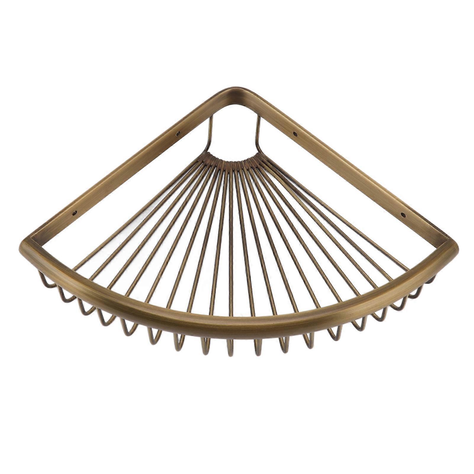 Vintage Corner Shower Caddy Brass Triangular Storage Rack Shelf Bathroom Organizer Corner Shelf
