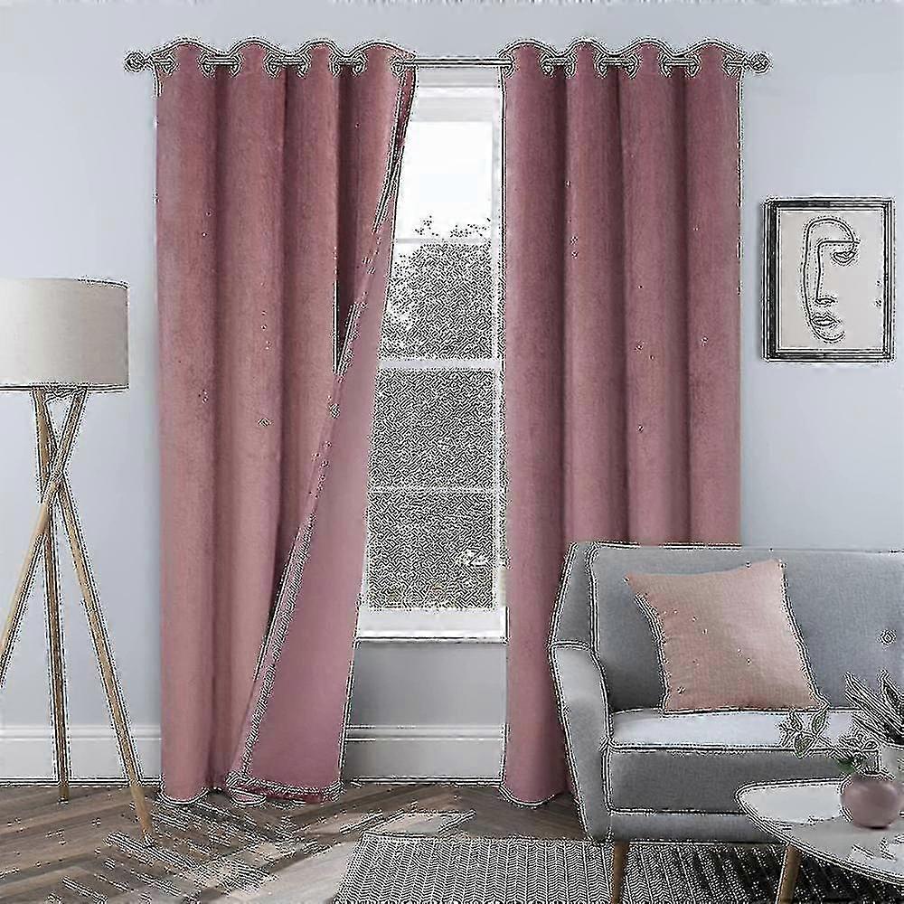 Termisk isolerte tykke luksus blendingsgardiner Ensfargede gardiner