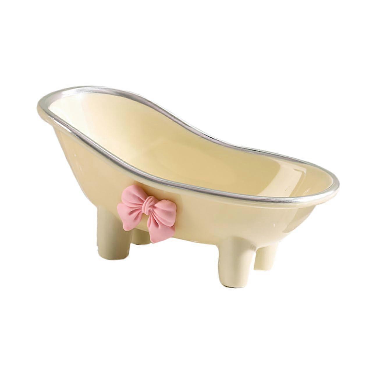 Soap Dish with Drain for Bathroom Countertop, Decorative ABS Soap Holder Tray Keeps Bars Dry and Organized