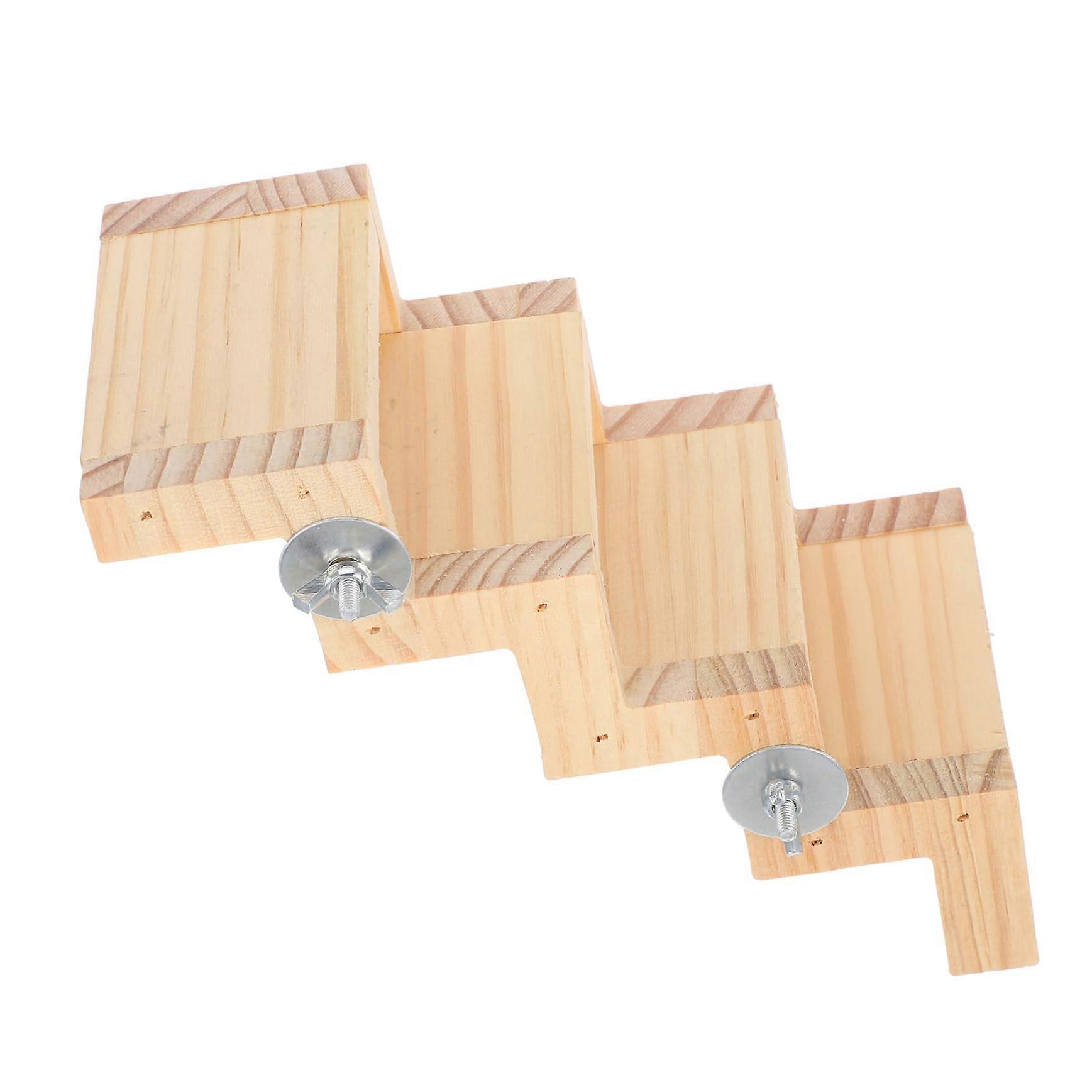 Wooden Bird Ladder for Parrots and Small Pets Natural Cage Climbing Toy and Rest Platform