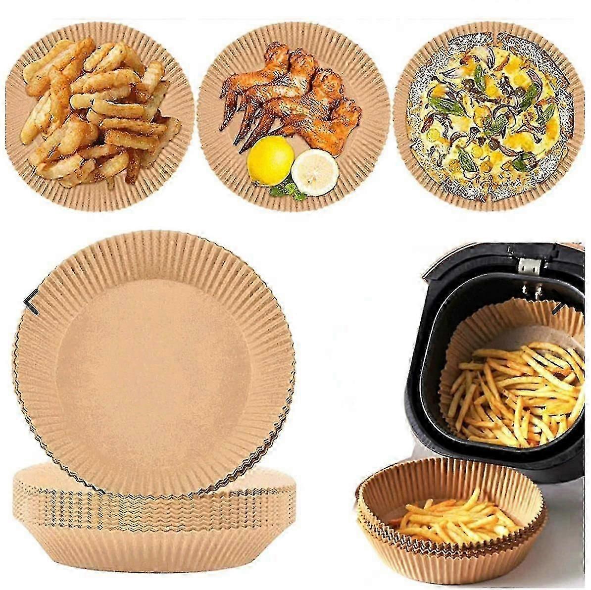 100-pack 16 cm engångsformar för bakplåtspapper i airfryer-format