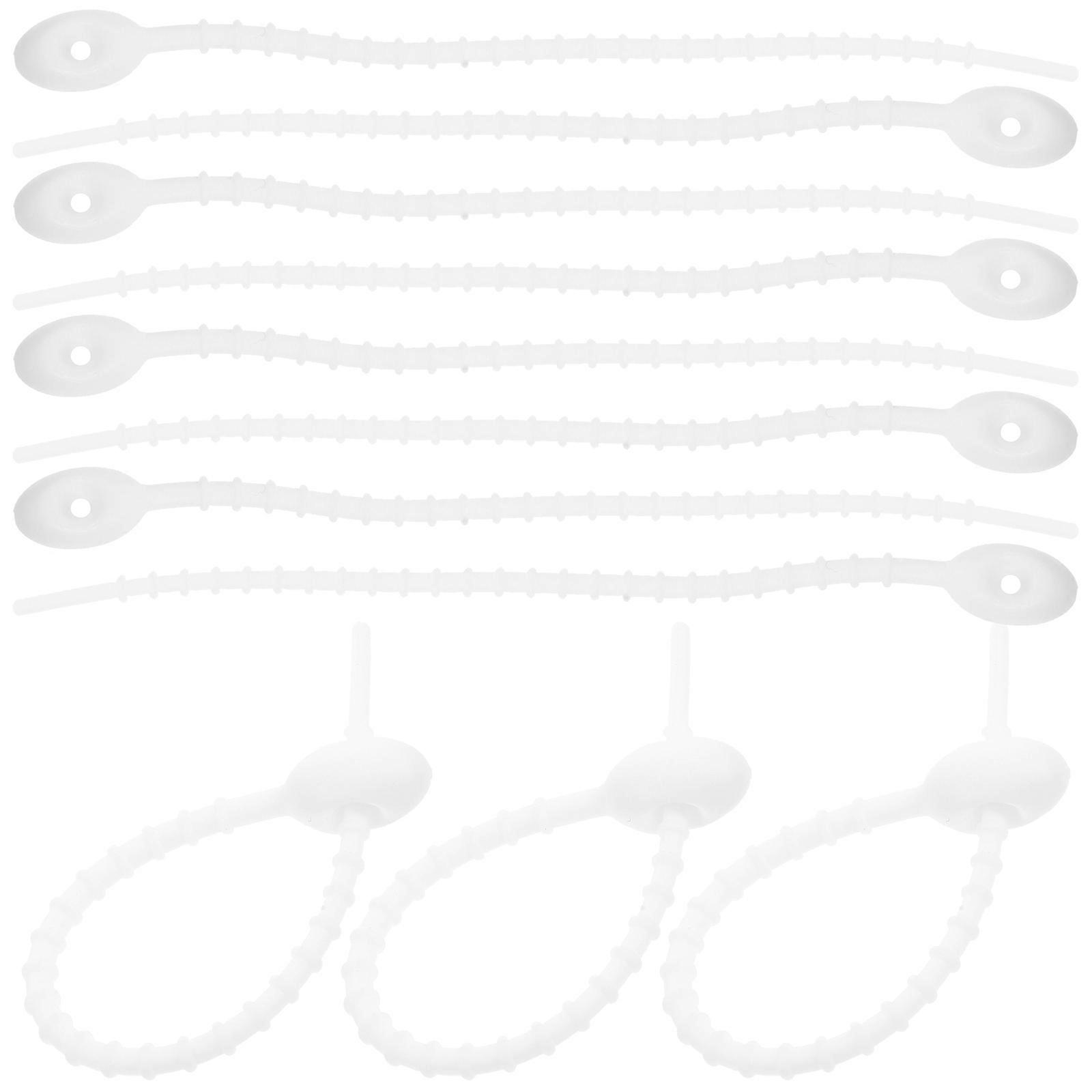 Reusable Silicone Cord Ties 20Pcs White for Efficient Wire Management