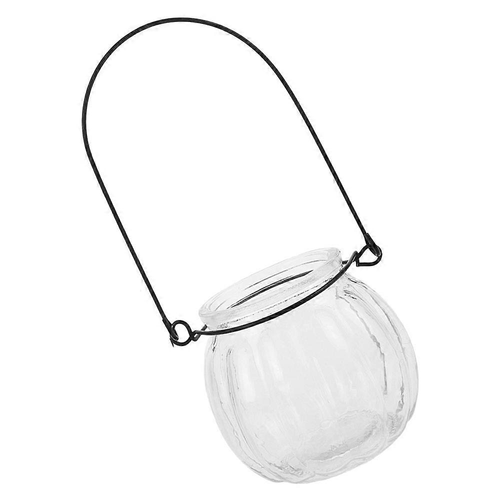 Glass Tea Light Holder Clear Pumpkin Shape Aromatherapy Diffusion Home Decor 1Set