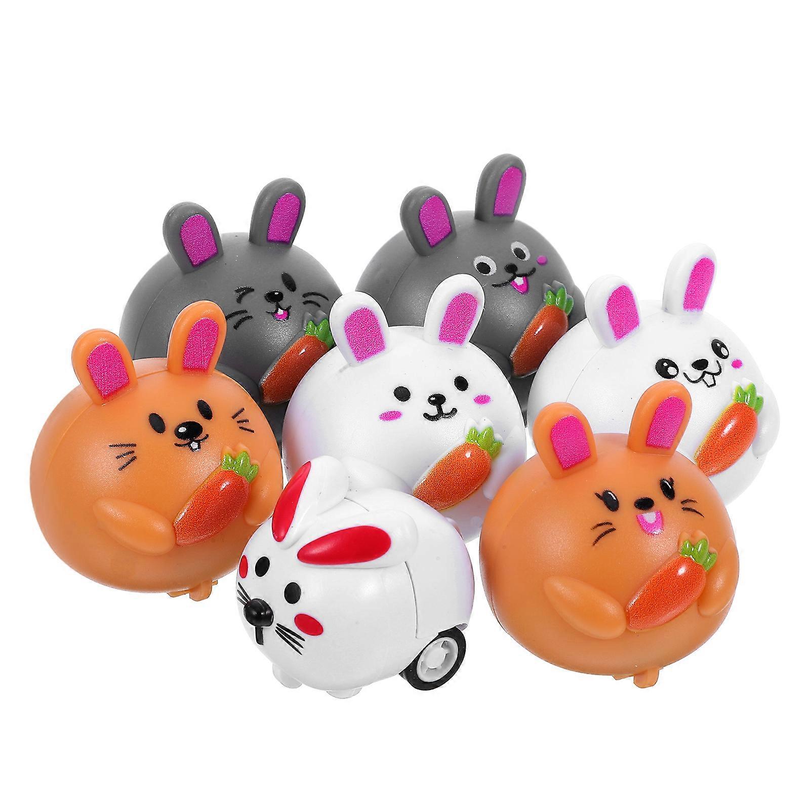 Children's Toy Mini Bunny Construction Pull Back Car Set with 7Pcs
