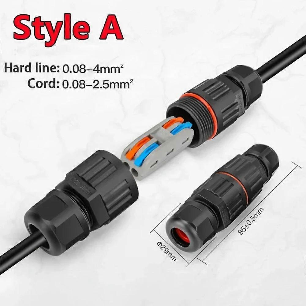 2/3 Pin Waterproof Cable Connector Straight Quick Push In Conductor Connector Wire Cable Extender Terminal Block IP68