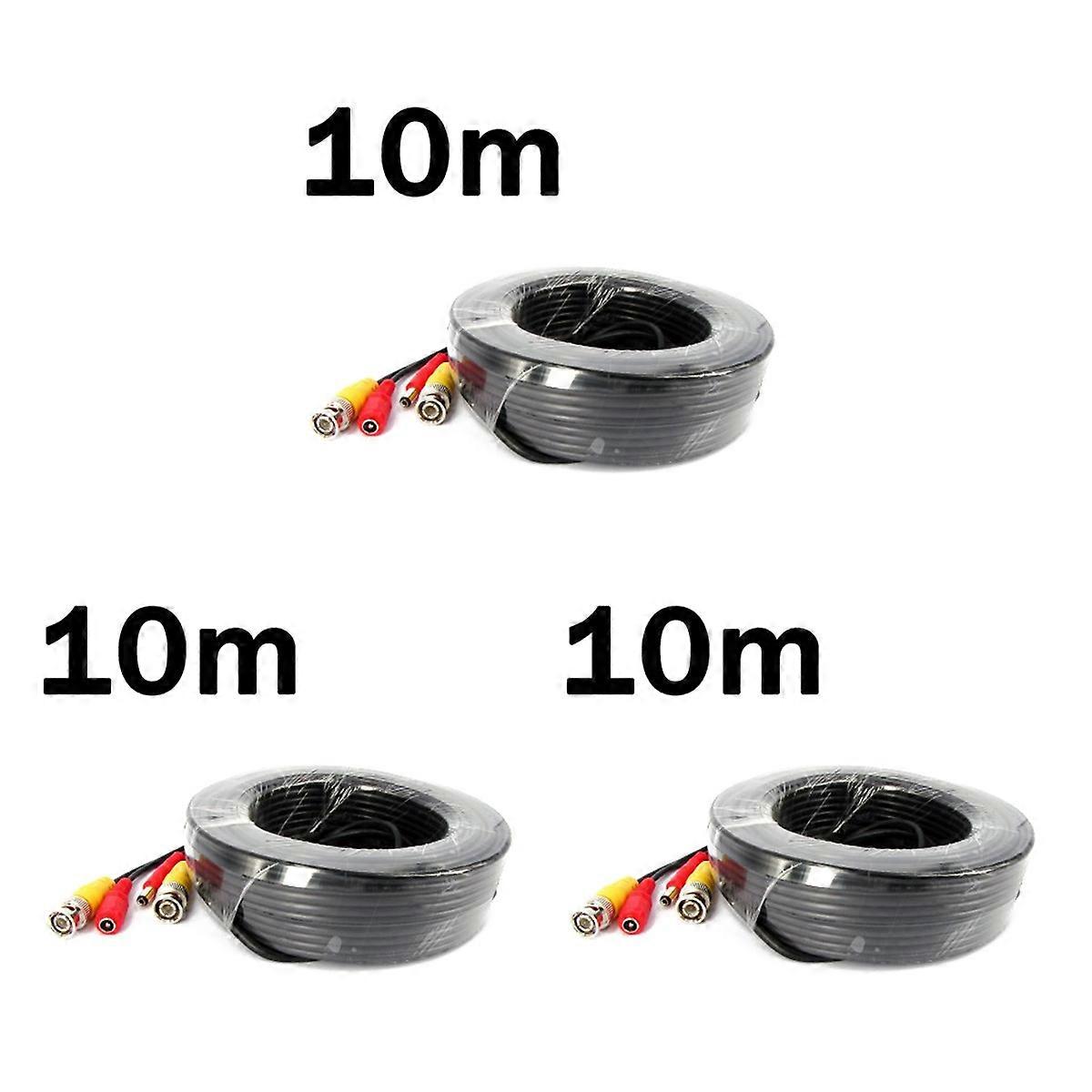 3pcs 10M BNC Video Power Cable For CCTV Camera DVR