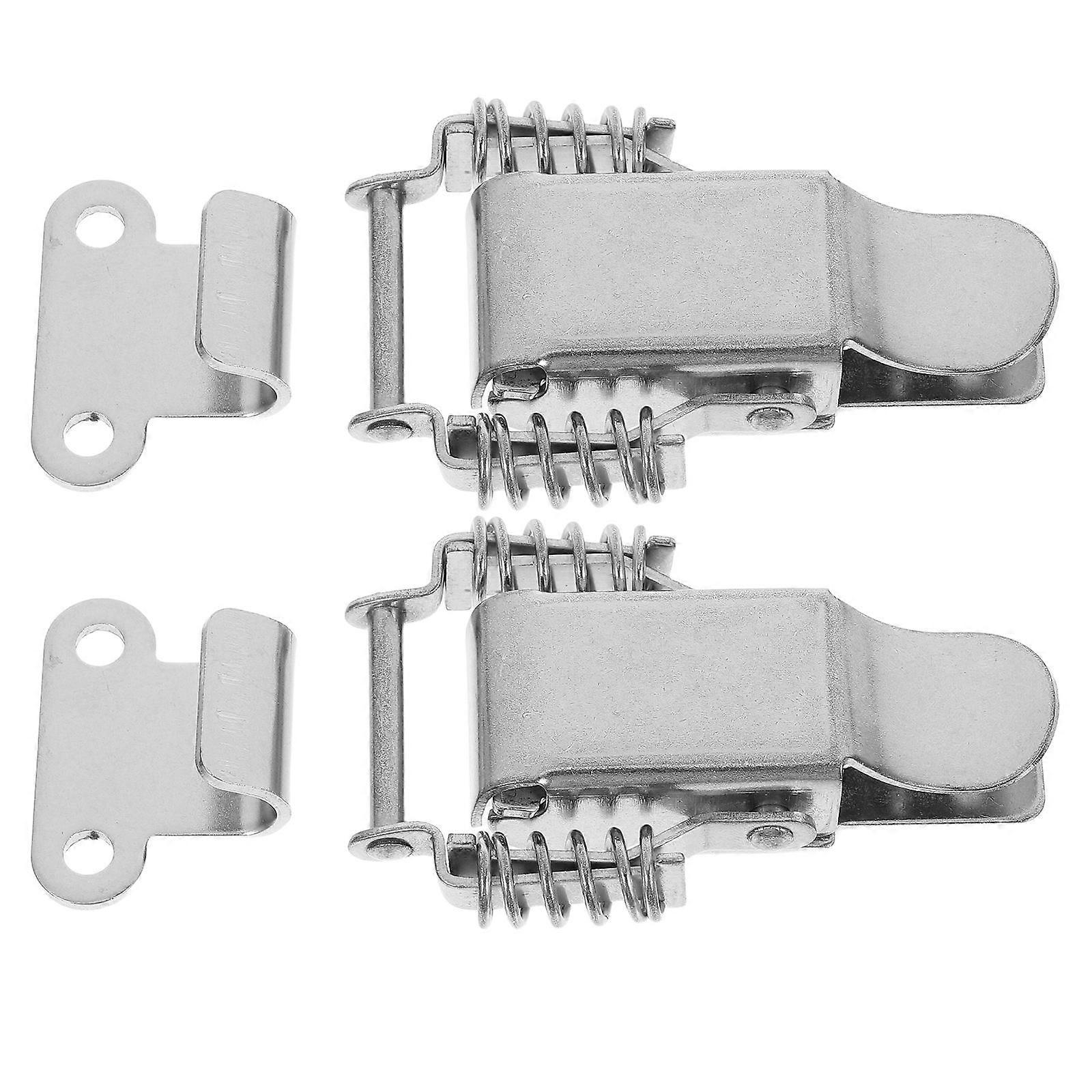 Stainless Steel Toolbox Toggle Latch Spring Loaded Keyless Dual Spring Design for Home Use Silver 2 Pairs