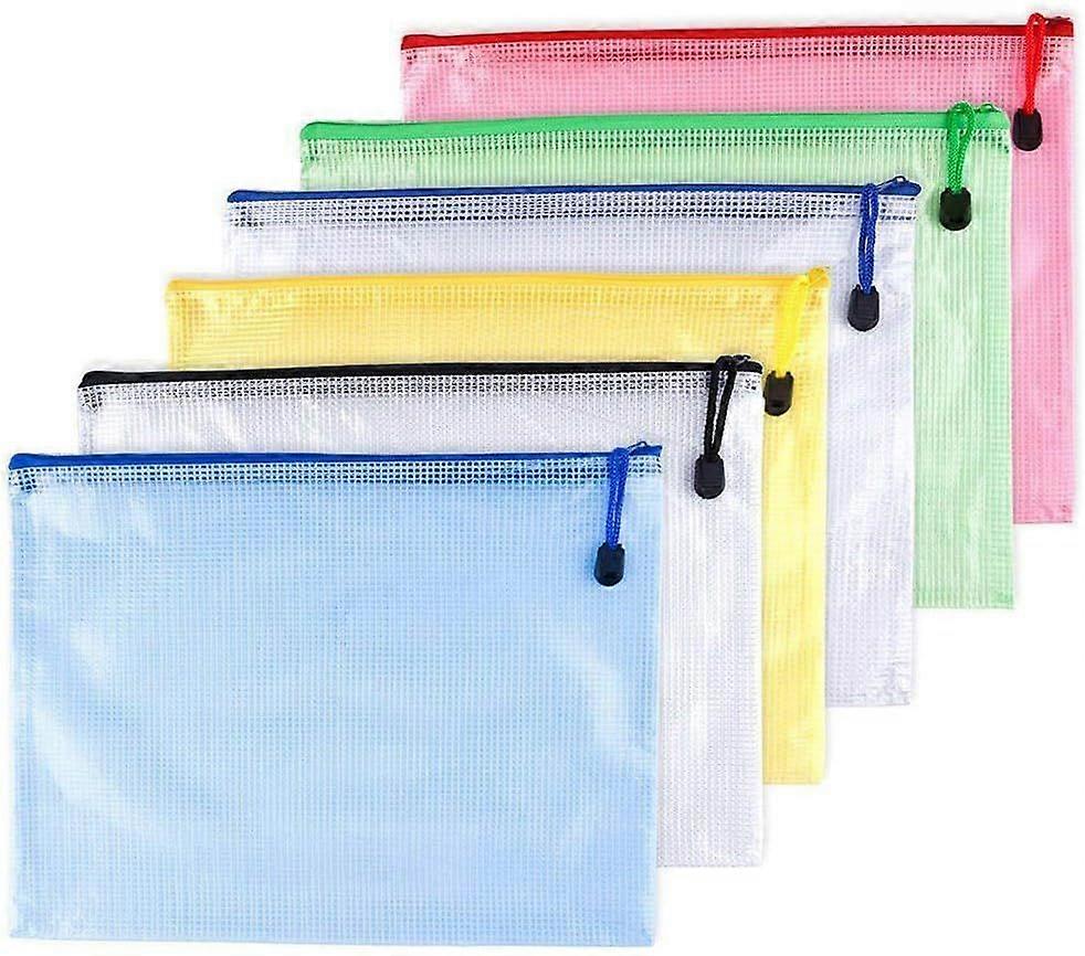 B5-Waterproof Tear-Resistant Plastic Zipper Pen File Document Folders Pockets