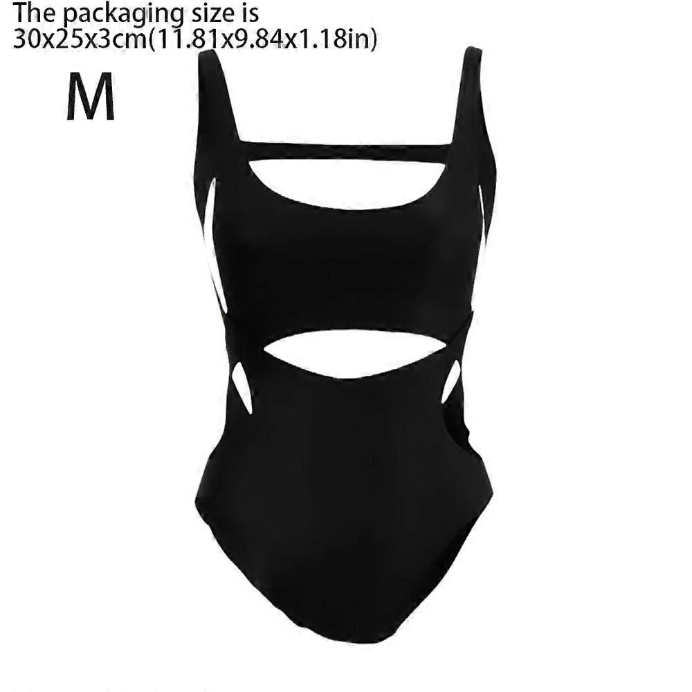 Maillot de bain une pi��ce taille haute, dos nu, couleur unie, amincissant, petite poitrine, Style fonc��, Bikini de plage, piscine
