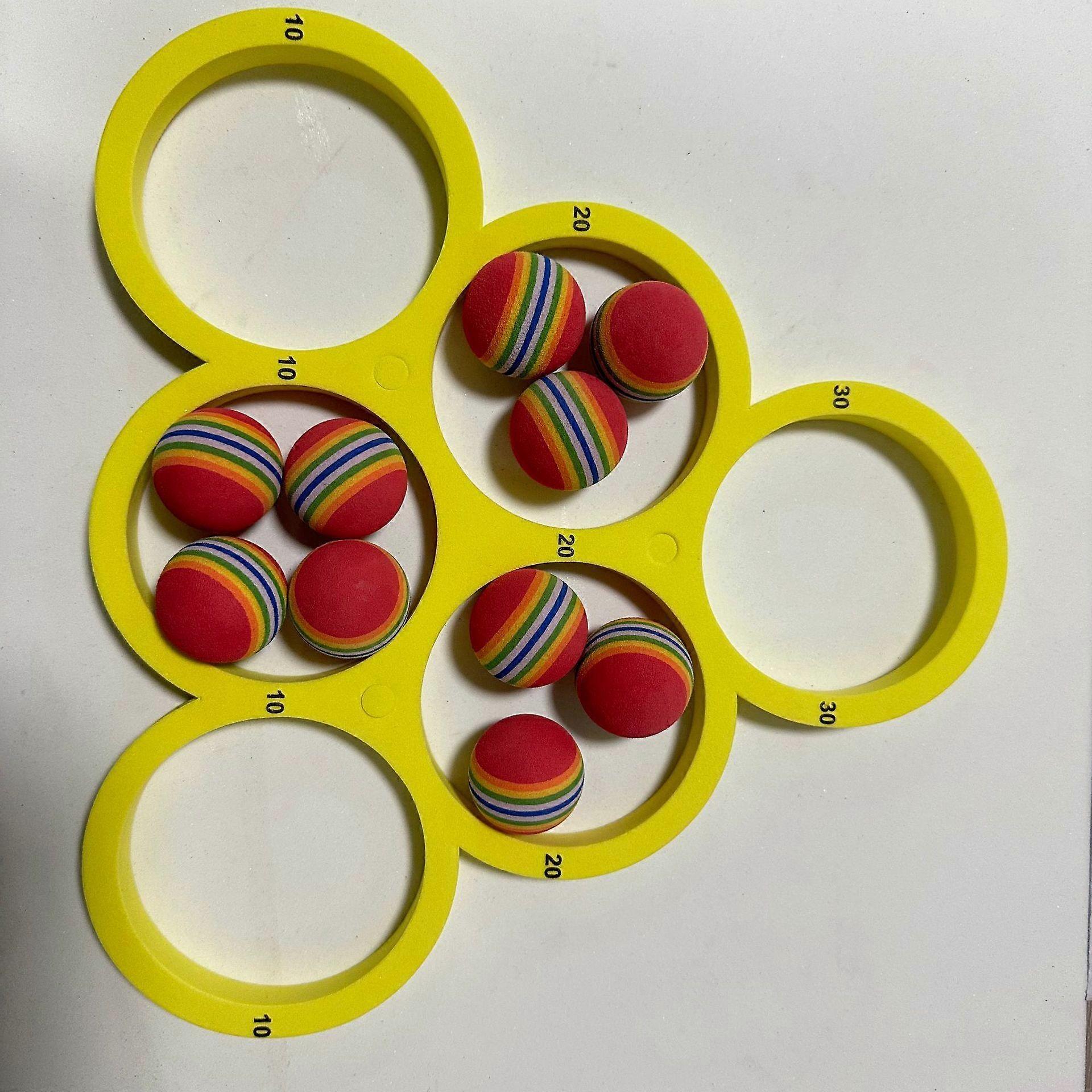 Splash Water Sports Floating Pool Game Toys Eva Throwing Circle Hit Game With 10/12 Rainbow Balls Parent-child Interactive Props