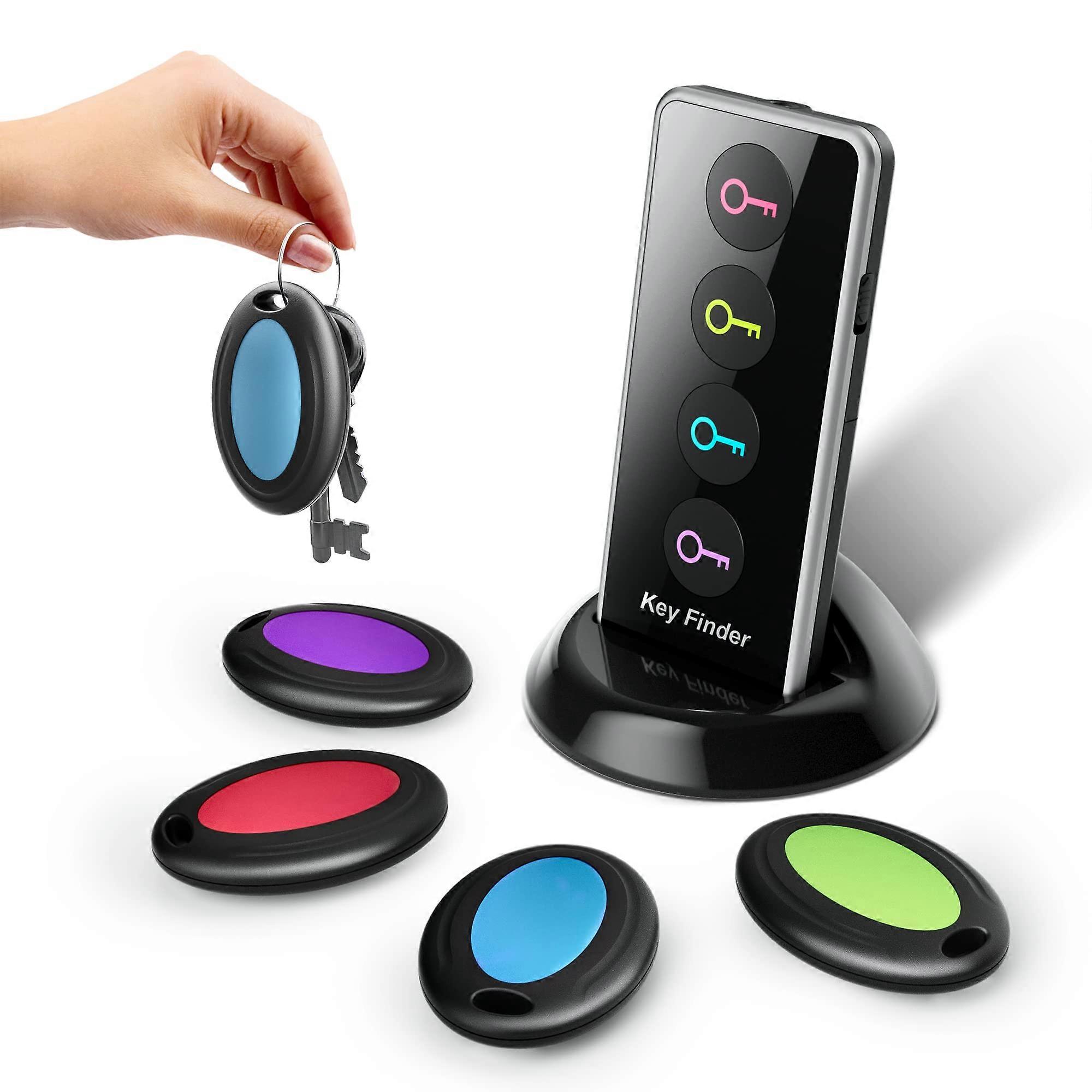 Wireless Key Finder with LED Light, 4 Receivers for Keys, Wallets, Phones, Fast Item Location