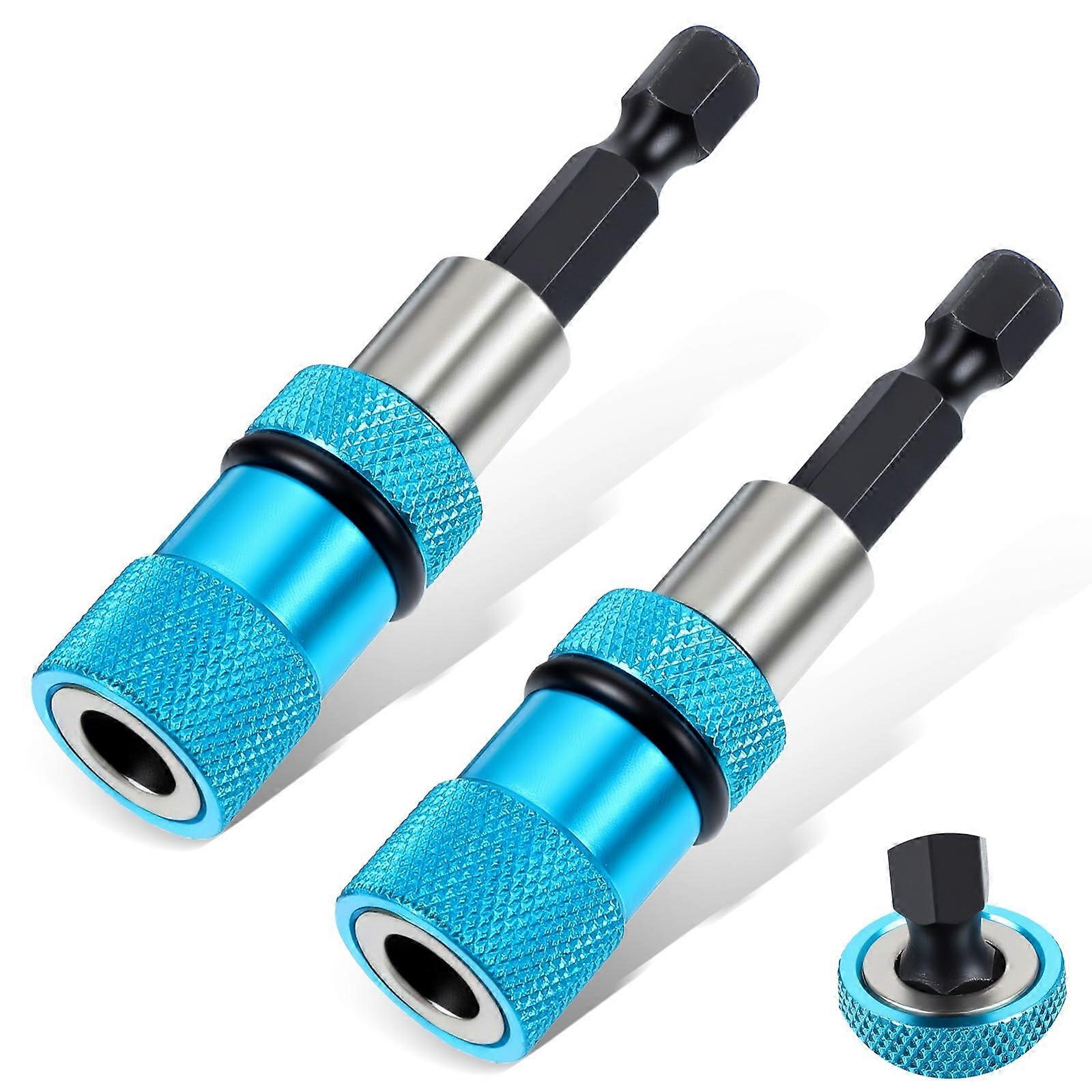 Impact Driver Bit Holder Set 1/4 Inch Hex Shank Locking Drill Bit Extension Carbon Steel Quick Release