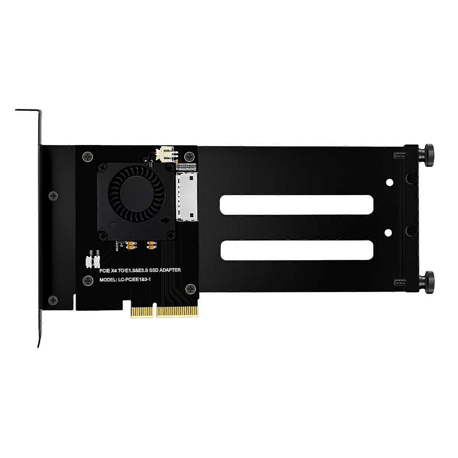 Servers Class PCIe 5.0 Conversion Card For E1S Featuring Actives Heat Dissipation Supporting U.2 U.3 E3.S NVMe SSDs Multicolor