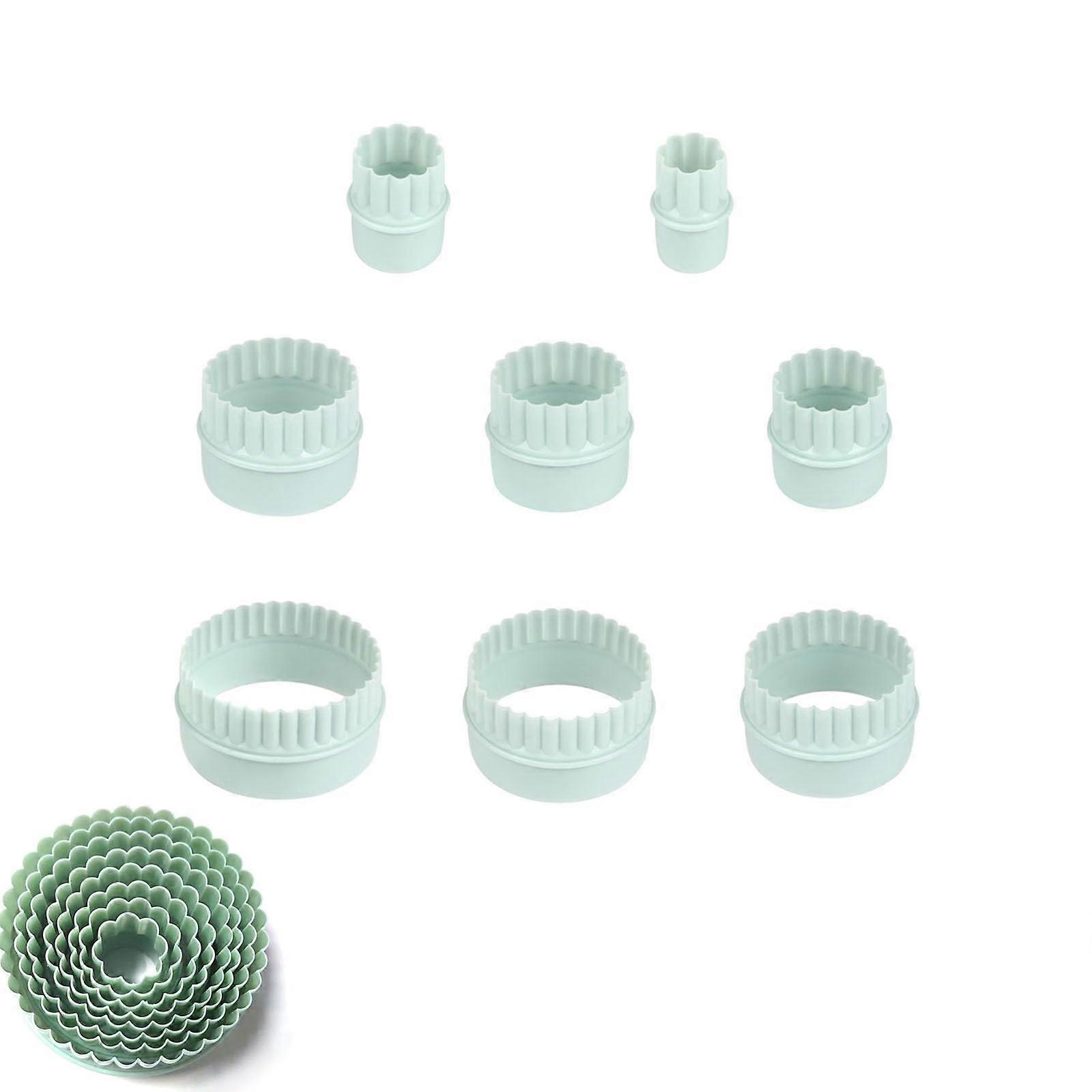 8 pcs Round Cookie Cutters Set with DualSided Edges, Dumpling Wrapper and Pastry Cutter Tools