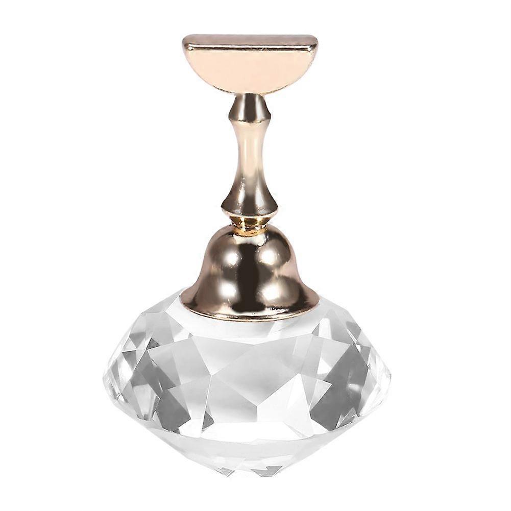 Magnetic Nail Tip Display Stand with Stable Crystal Base for False Nails Practice and Salon Use