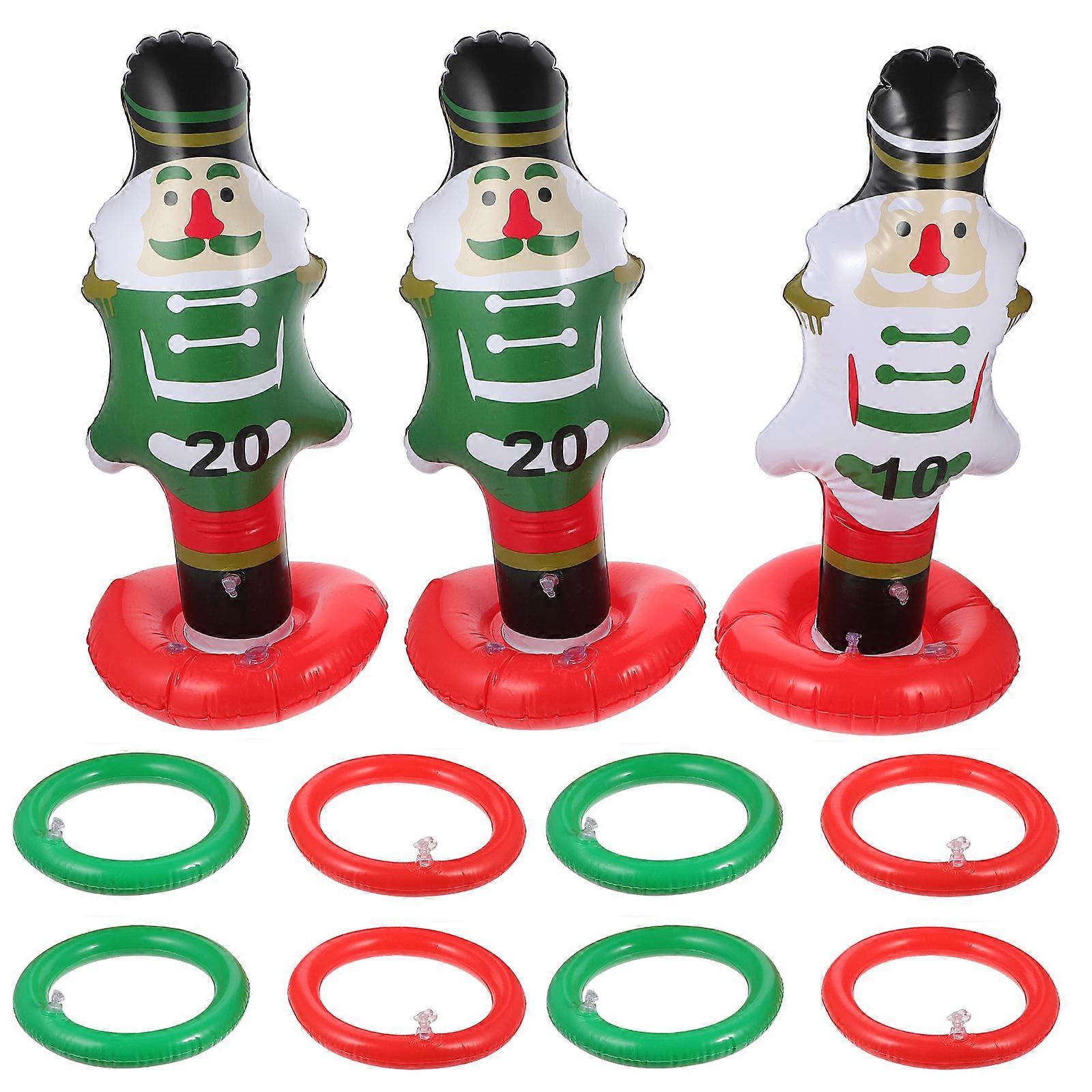 Christmas Inflatable Nutcrackers Ring for Playing 1Set Toss Games